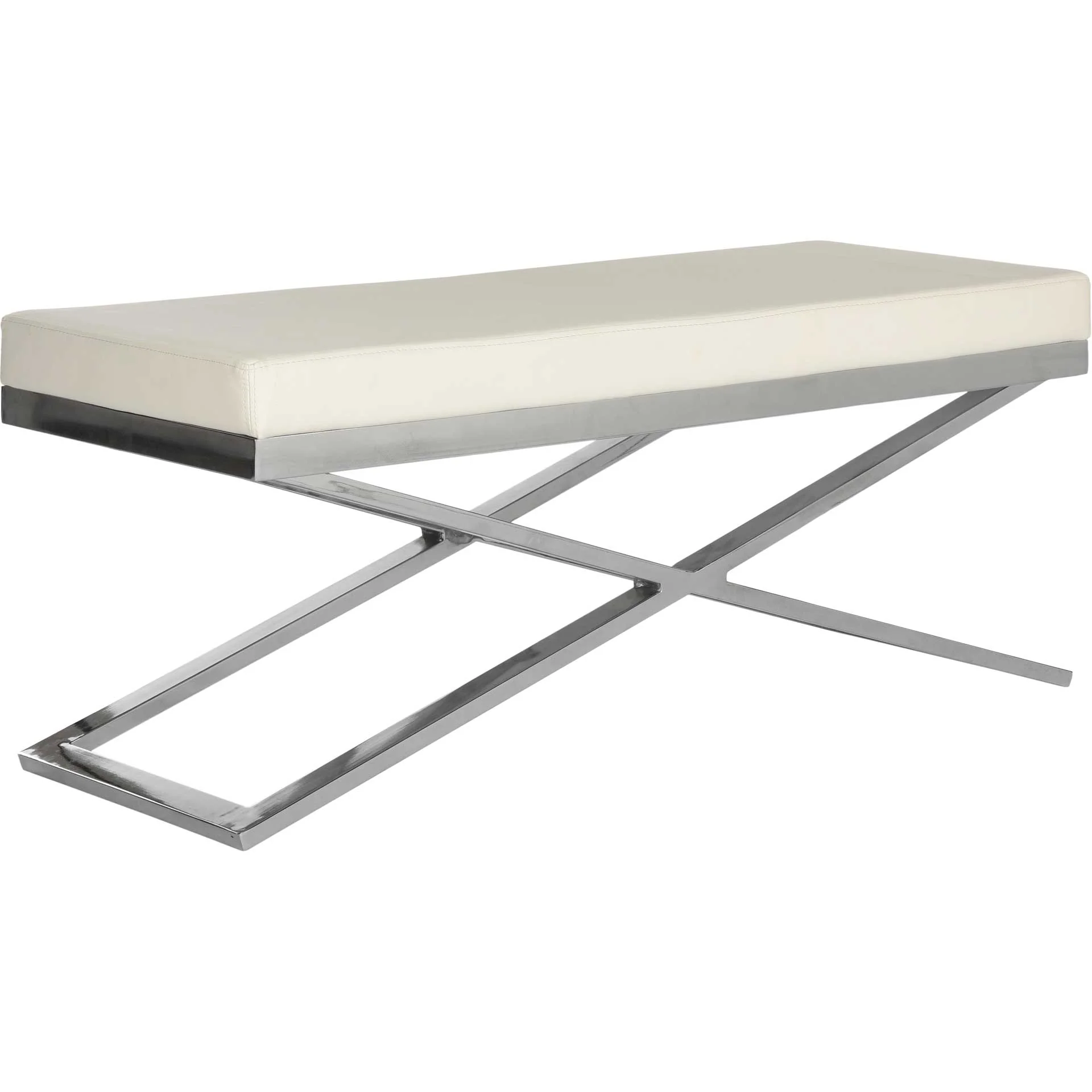 Achilles Bench White/Silver/Chrome - Image 2