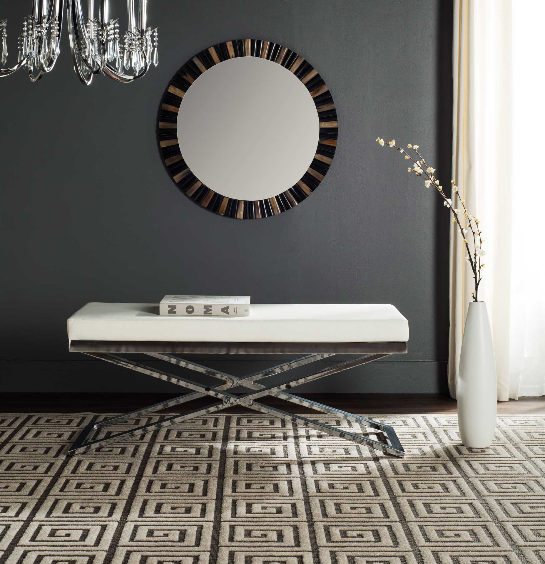 Achilles Bench White/Silver/Chrome - Image 4
