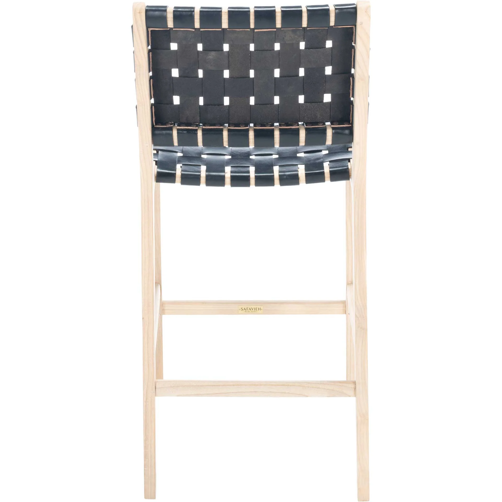 Adalet Leather Bar Stool Black/Natural - Image 10