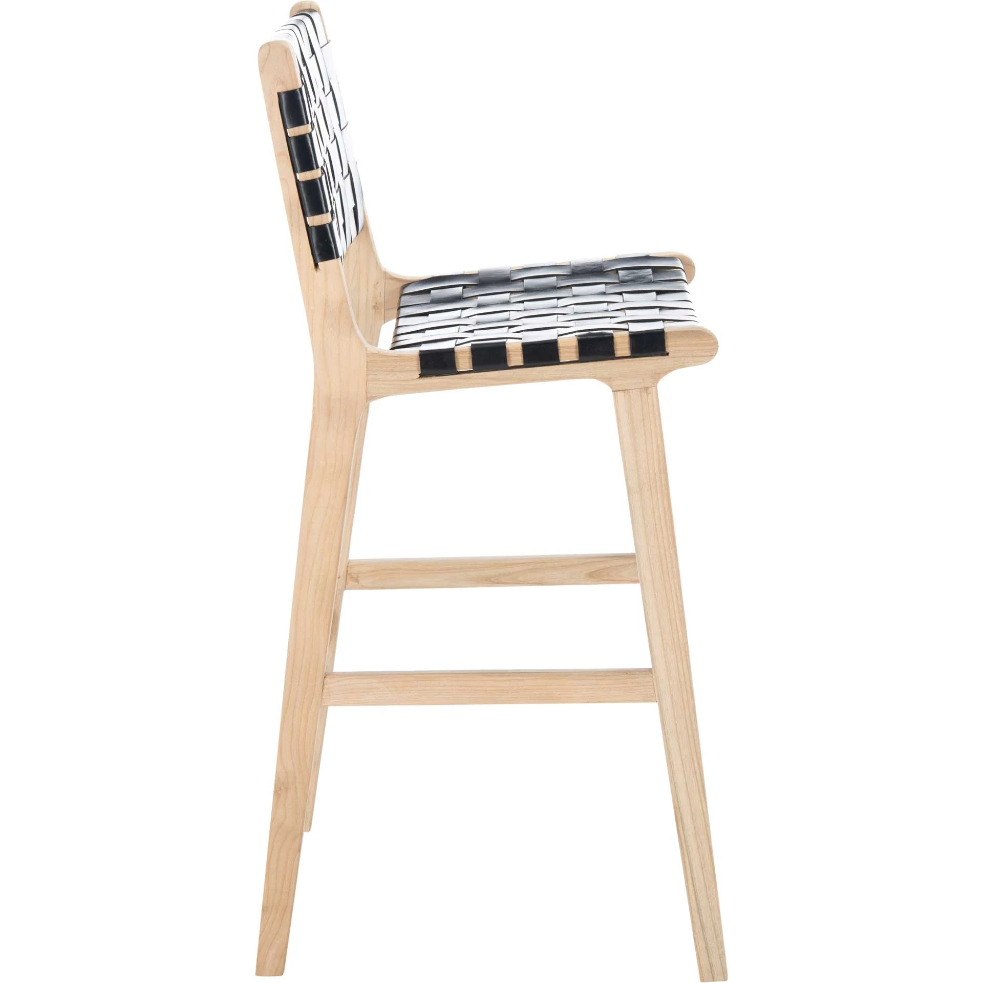 Adalet Leather Bar Stool Black/Natural - Image 2