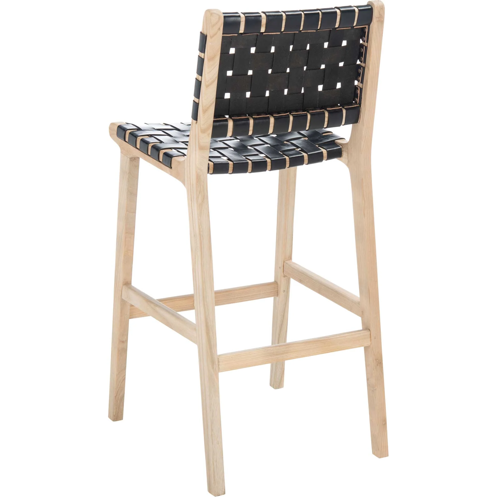 Adalet Leather Bar Stool Black/Natural - Image 4