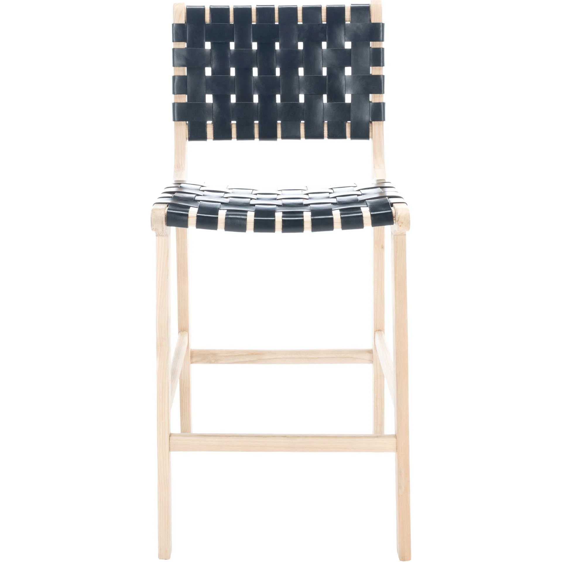 Adalet Leather Bar Stool Black/Natural - Image 8