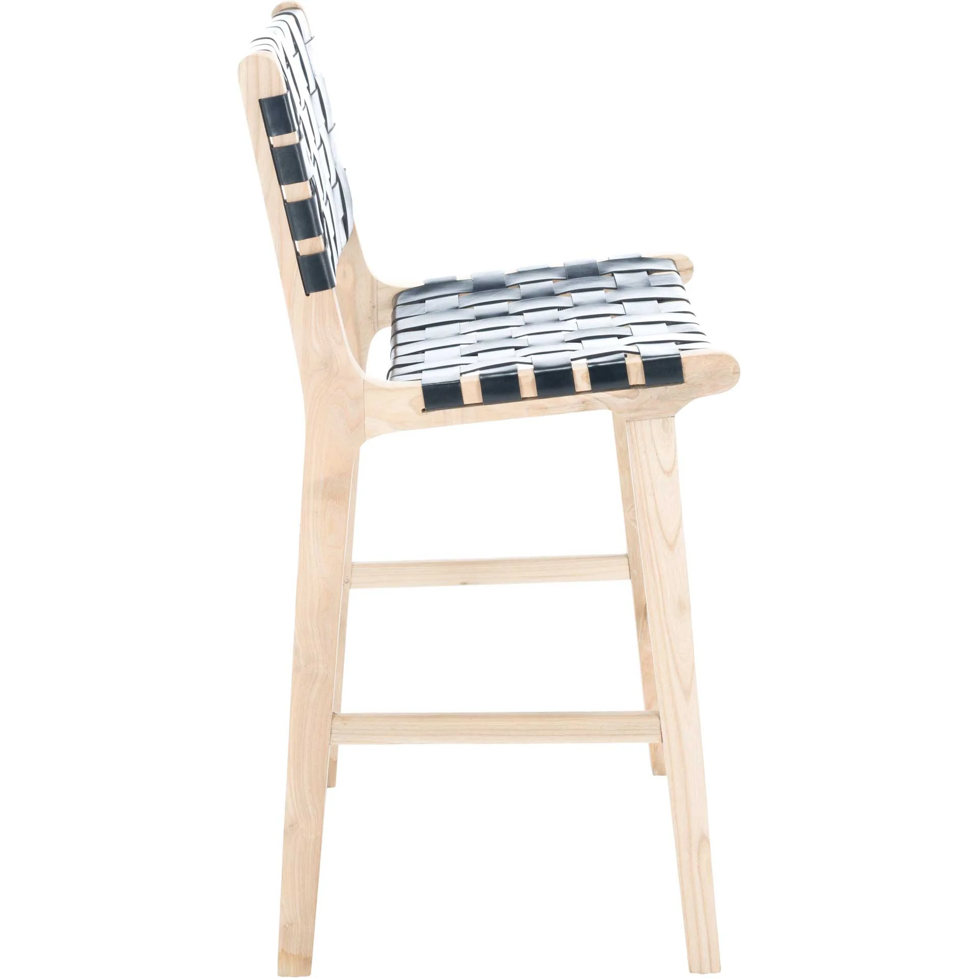 Adalet Leather Bar Stool Black/Natural - Image 9