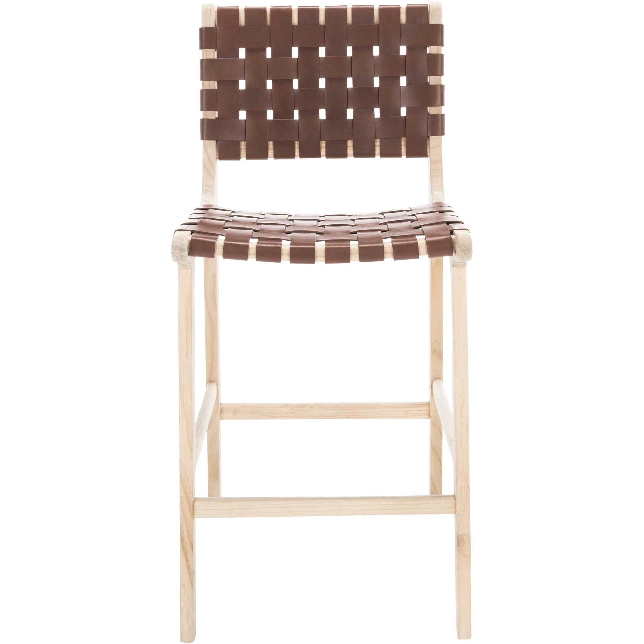 Adalet Leather Bar Stool Cognac/Natural - Image 10