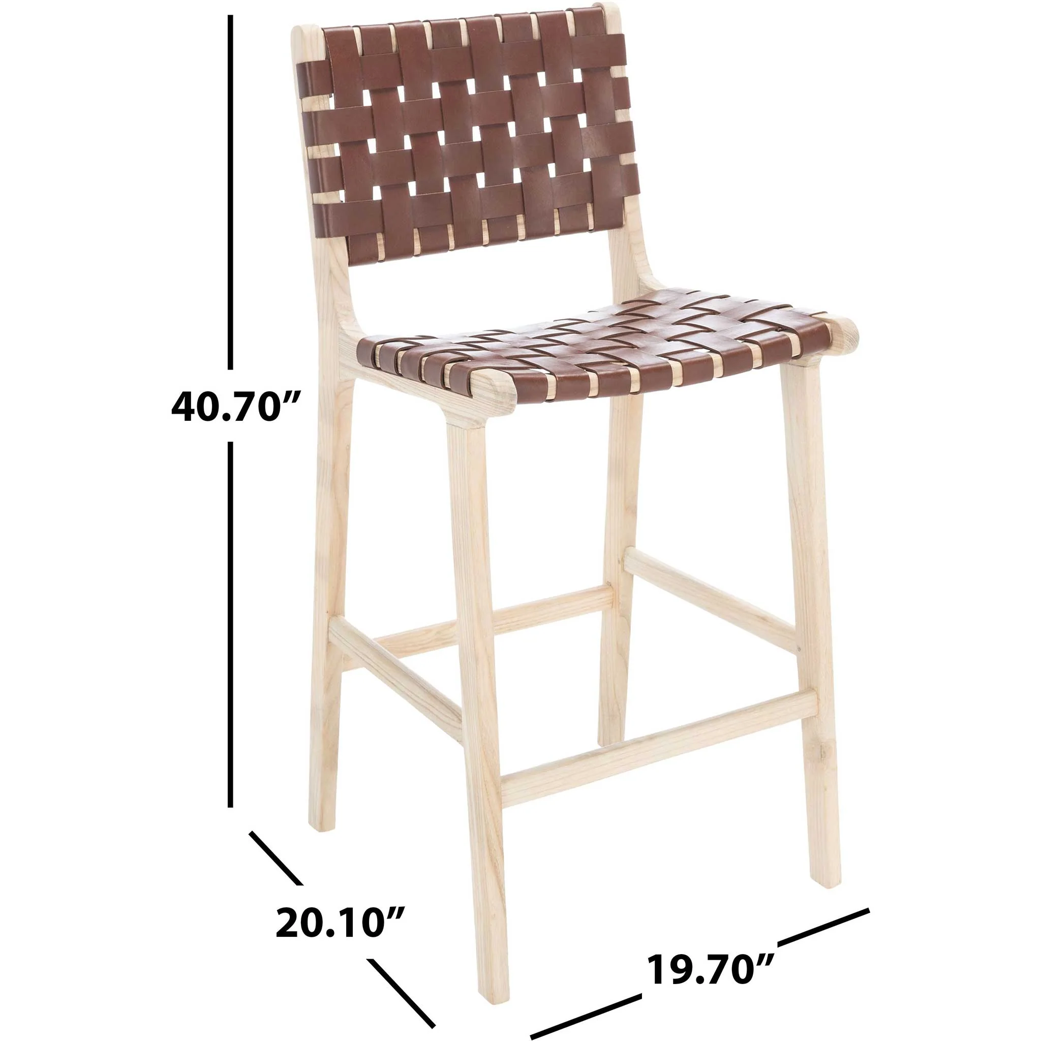 Adalet Leather Bar Stool Cognac/Natural - Image 15