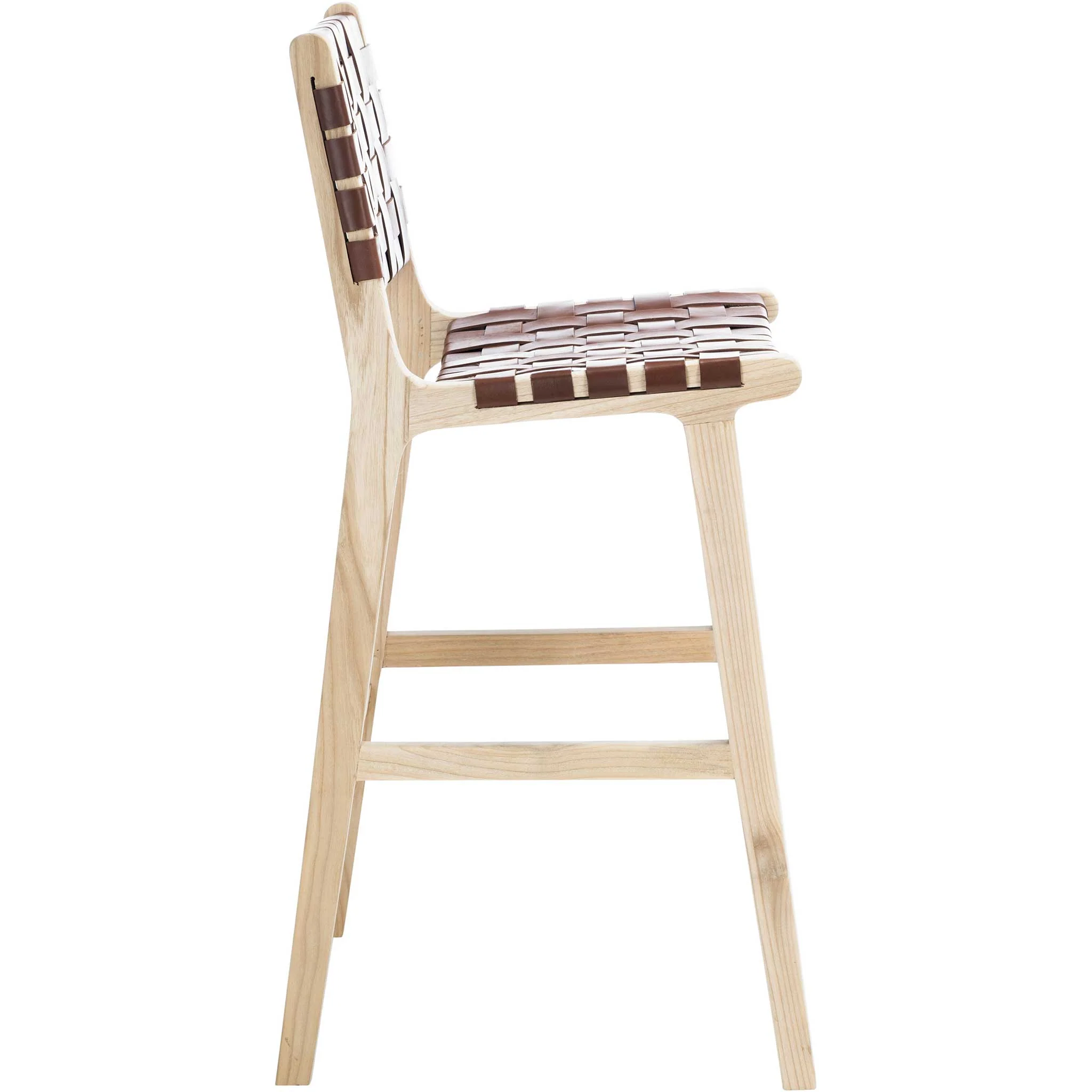 Adalet Leather Bar Stool Cognac/Natural - Image 3