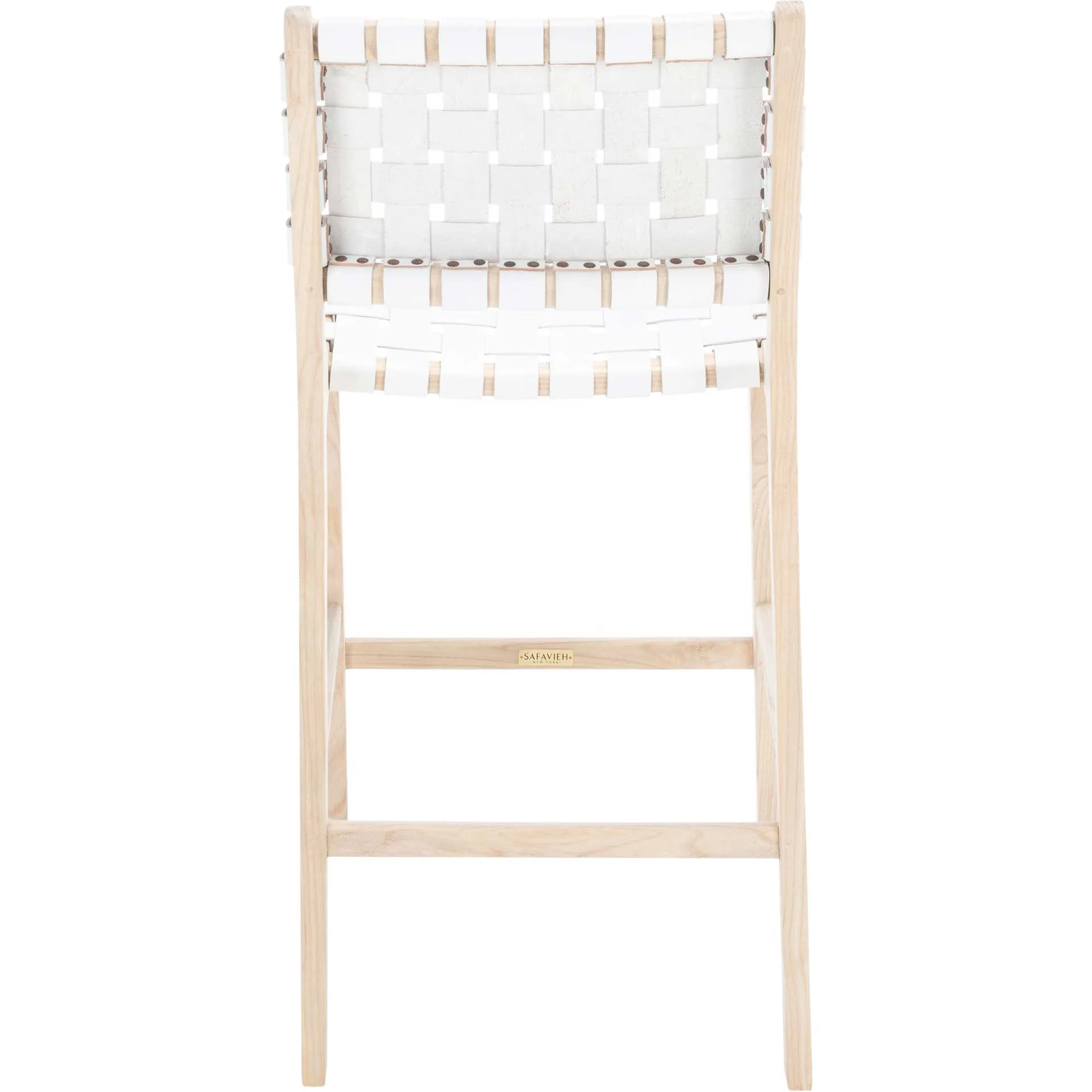 Adalet Leather Bar Stool White/Natural - Image 10