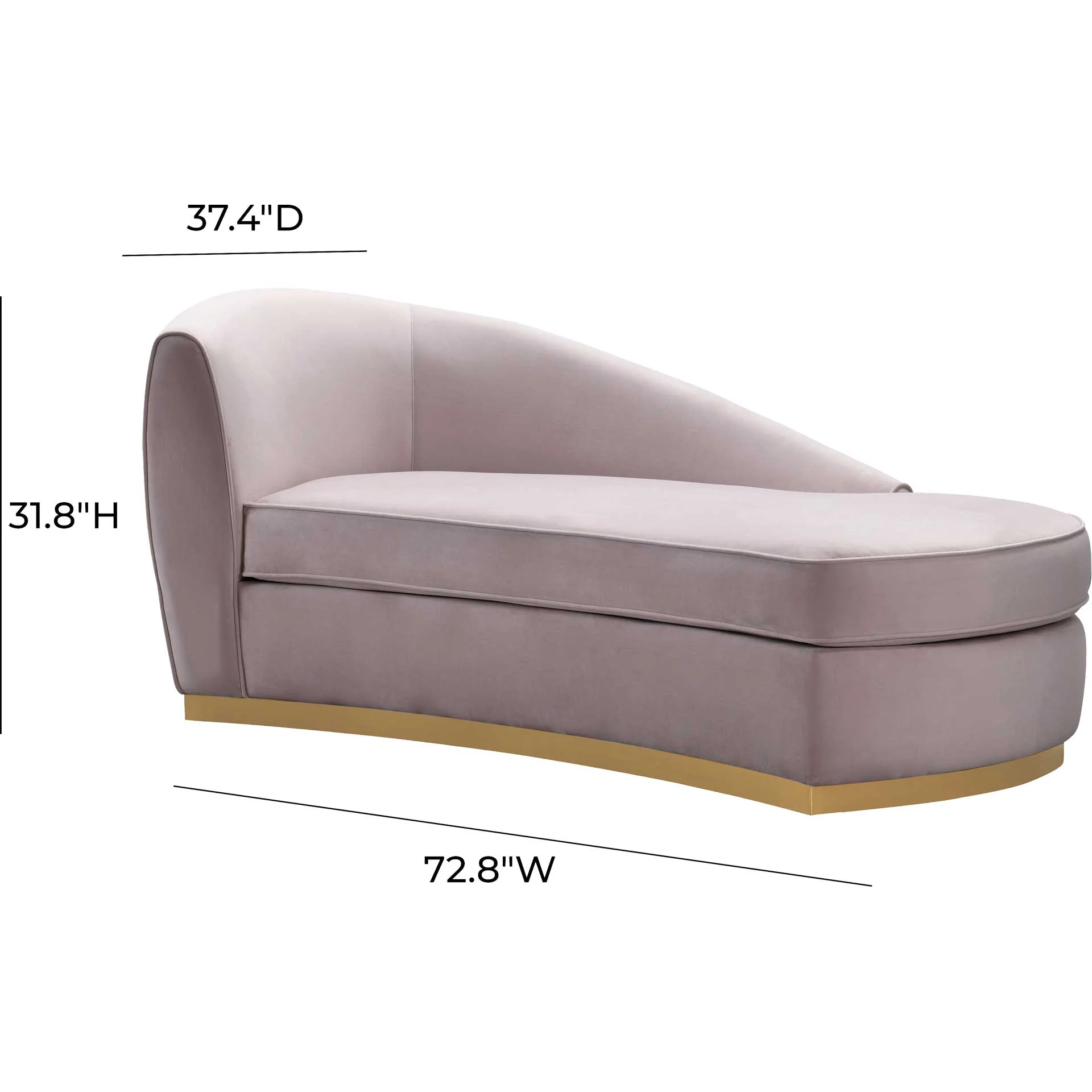 Adam Velvet Chaise Blush - Image 6