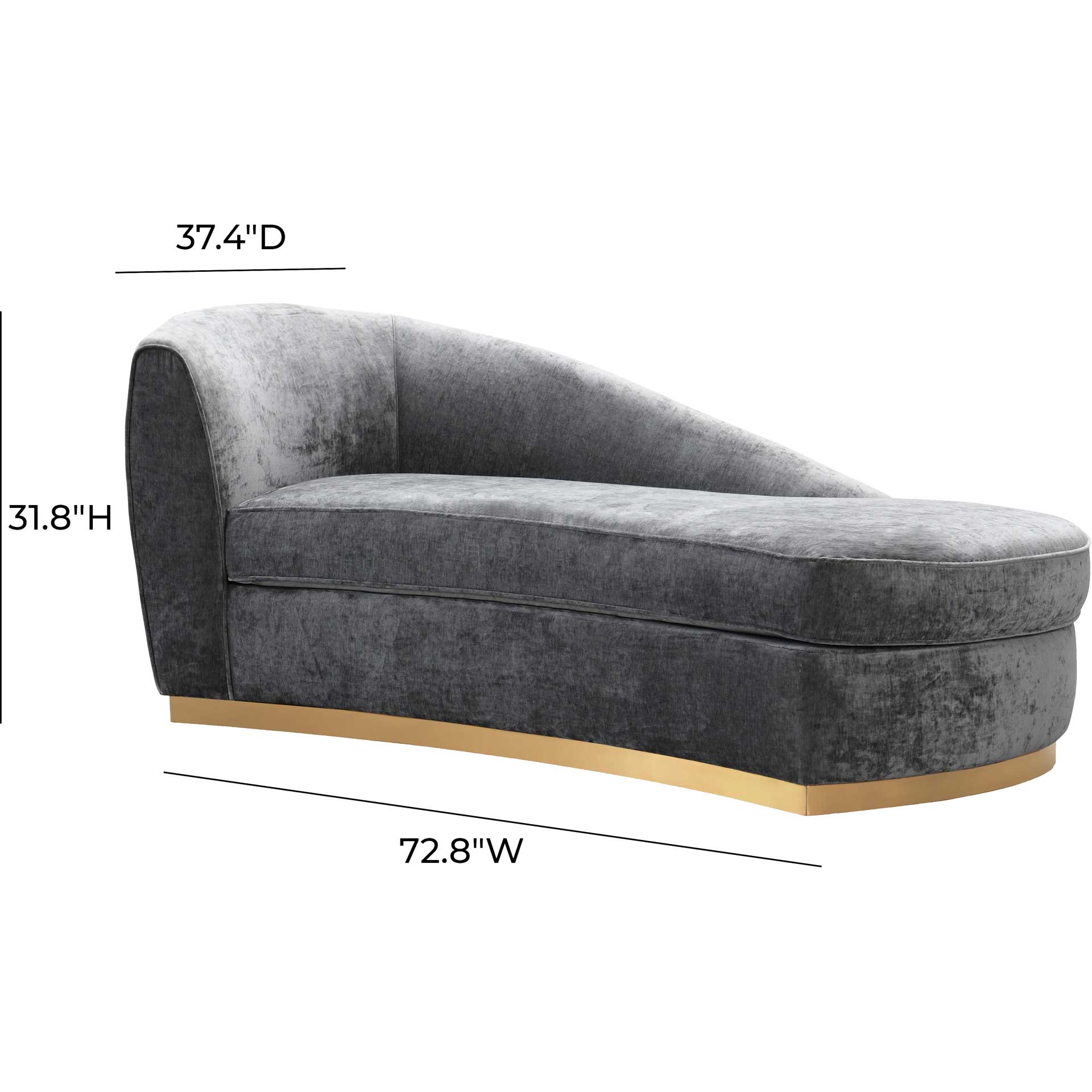 Adam Velvet Chaise Gray - Image 5