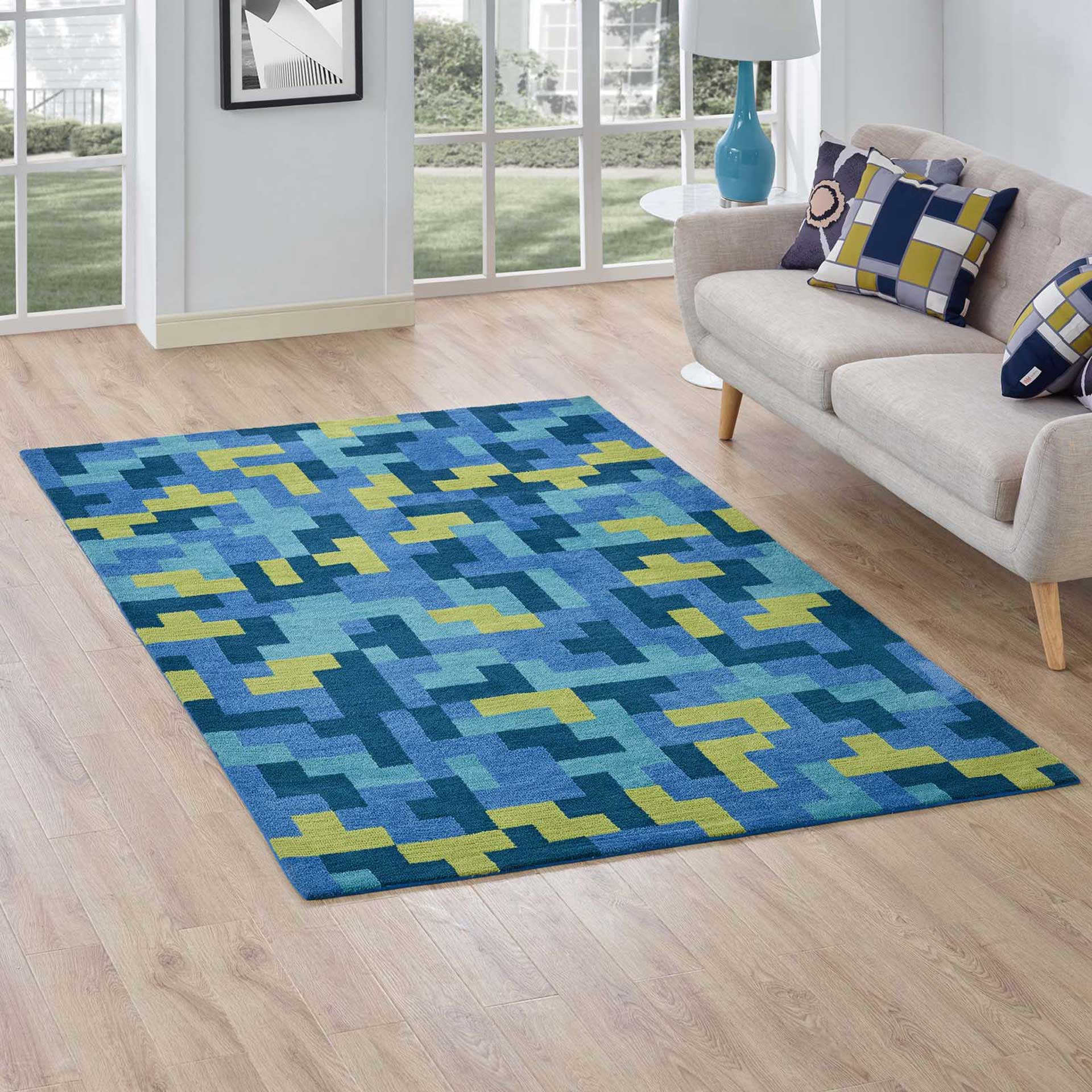 Adams Area Rug Multi/Blue/Light Olive/Green - Image 7