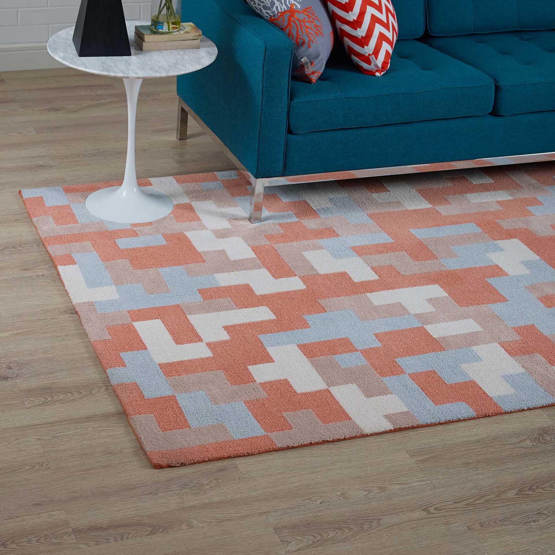 Adams Area Rug Multi/Coral/Light Blue - Image 5