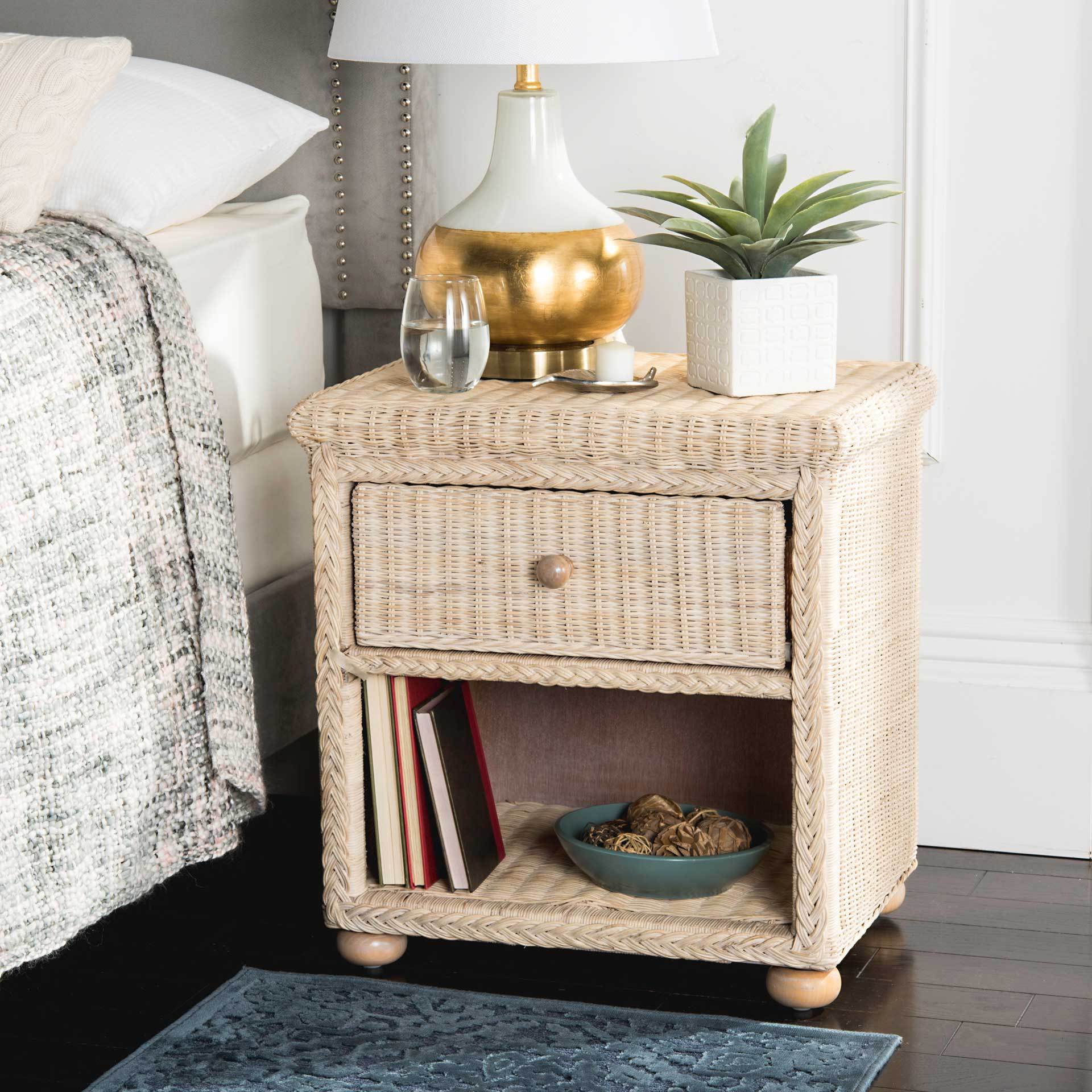 Addison Natural White Wash Wicker Nightstand - Image 5