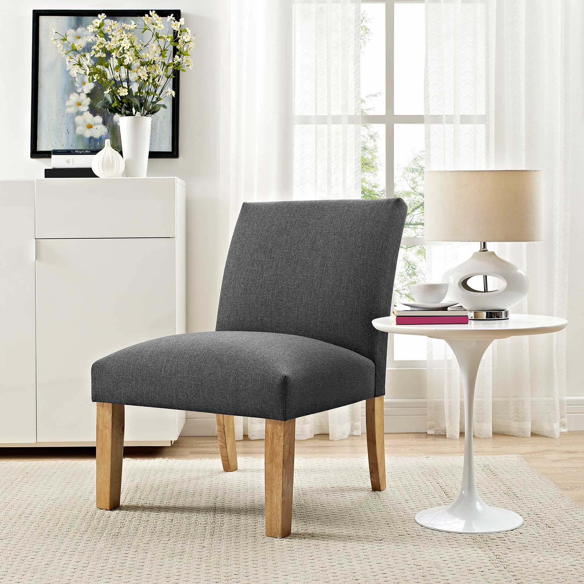 Addyson Upholstered Fabric Club Gray - Image 4