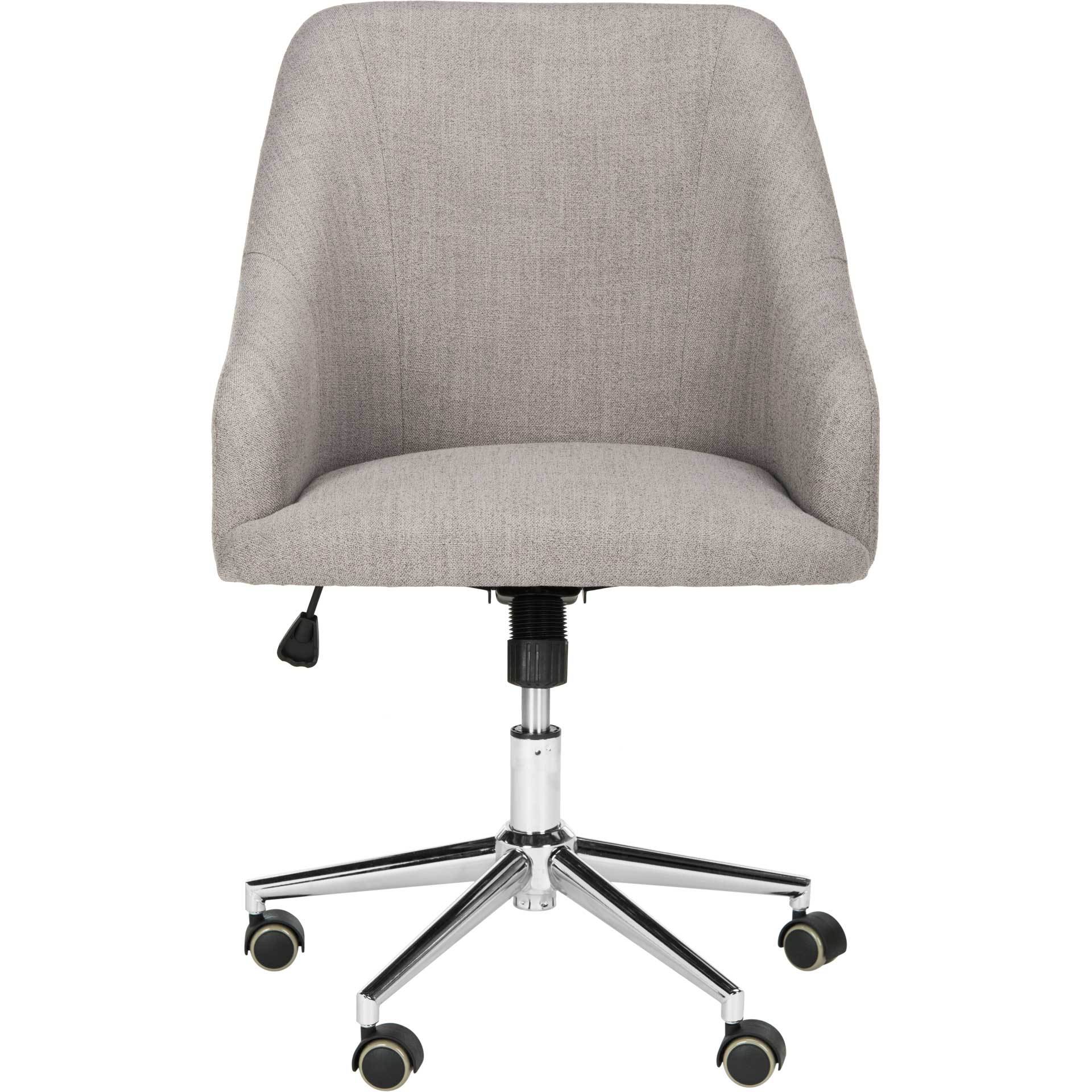 Adele Linen Chrome Leg Swivel Office Chair - Image 2
