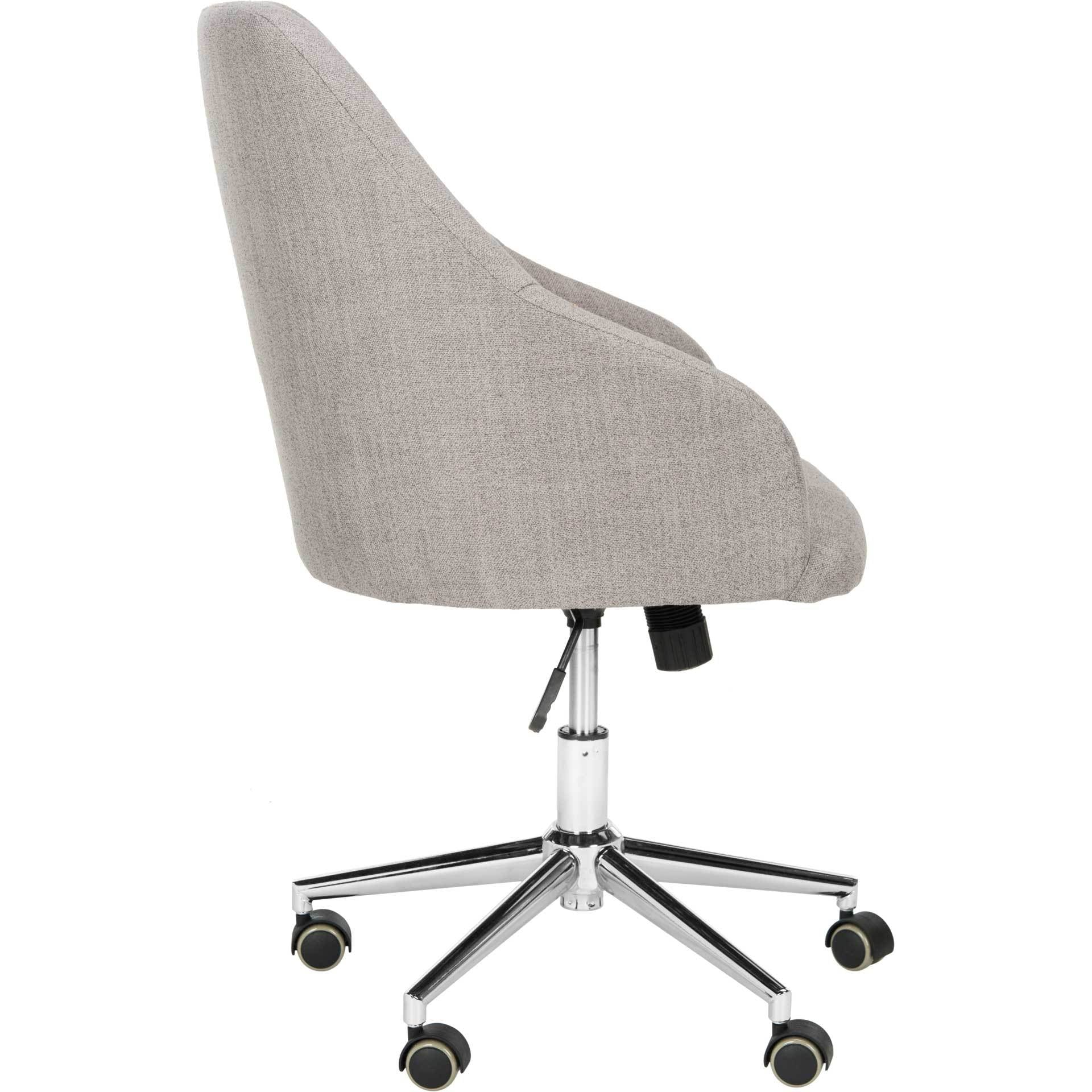 Adele Linen Chrome Leg Swivel Office Chair - Image 3
