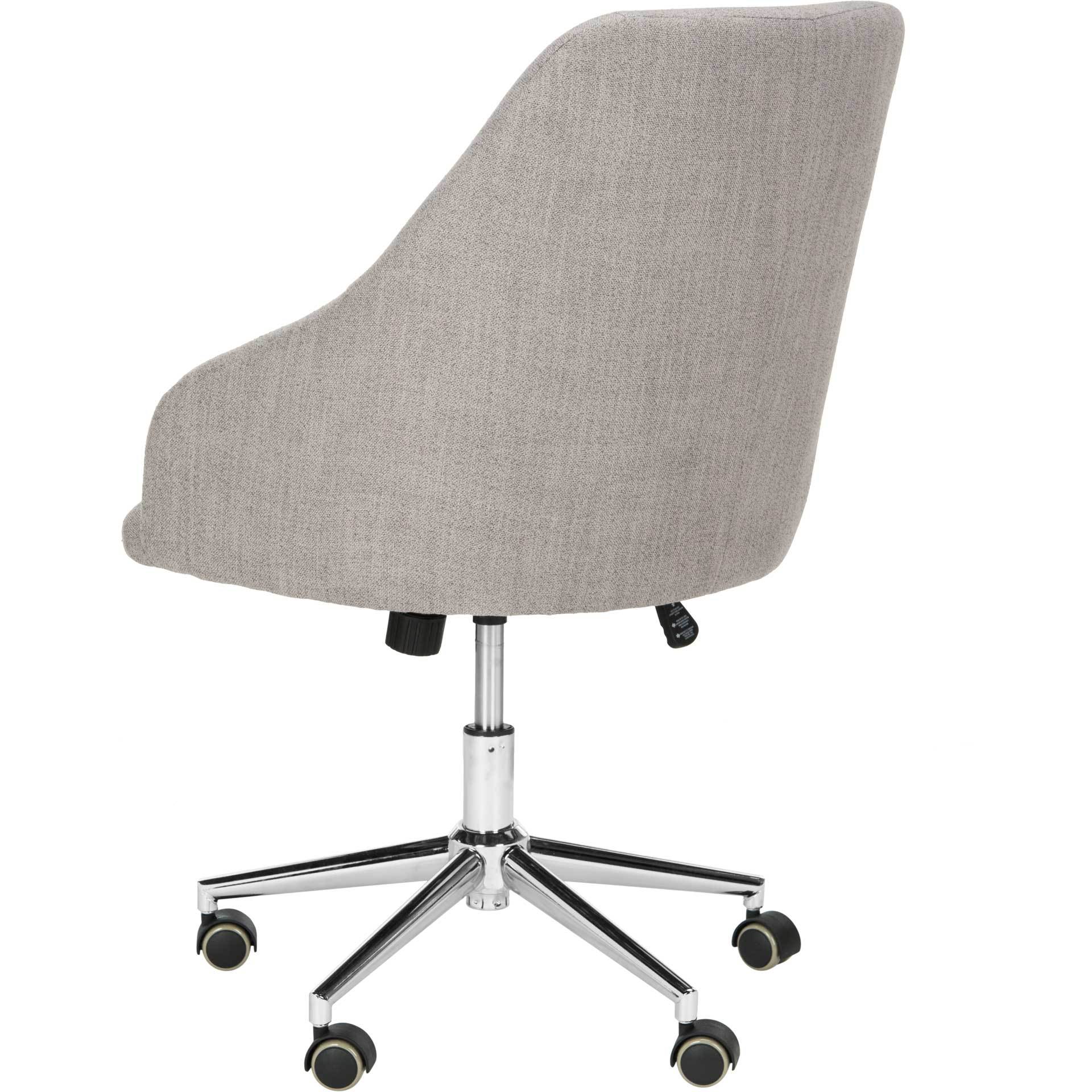 Adele Linen Chrome Leg Swivel Office Chair - Image 5