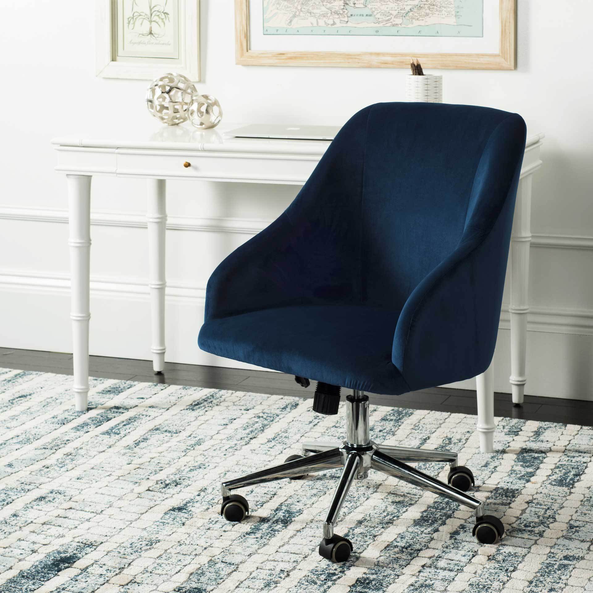Adele Velvet Chrome Leg Swivel Office Chair - Image 6