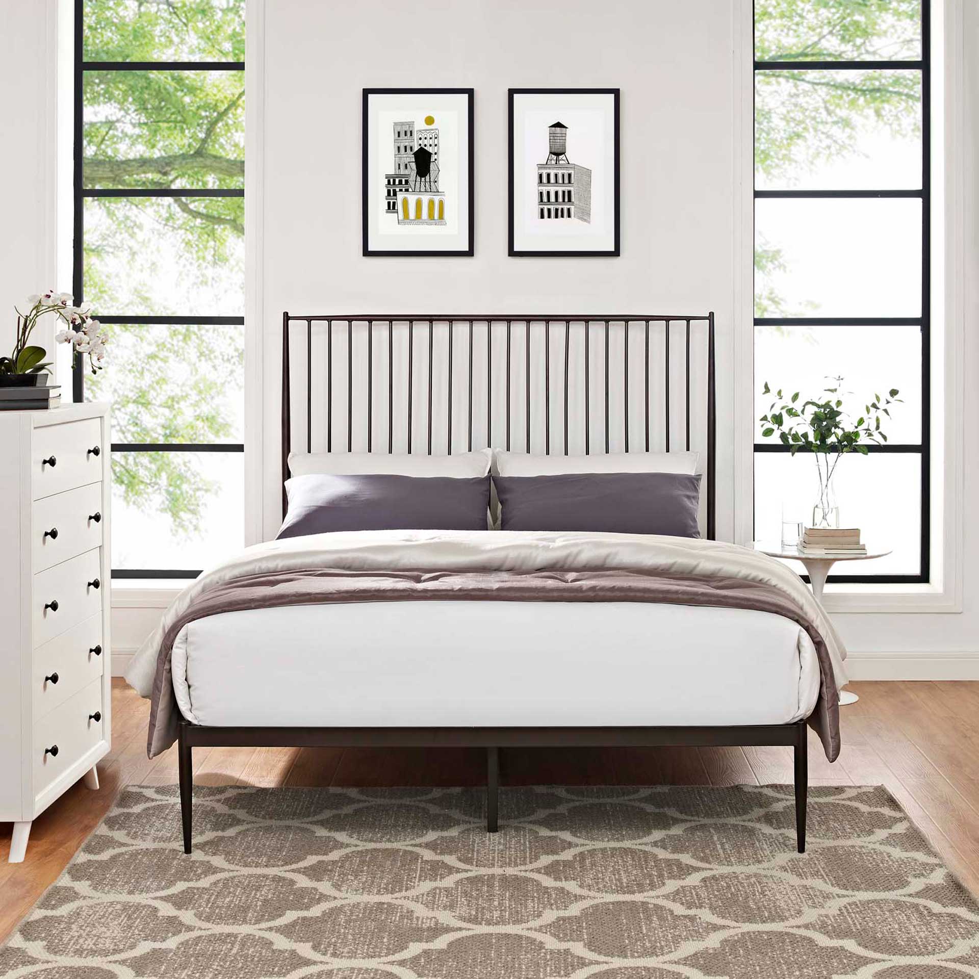 Adelia Platform Bed Brown - Image 5