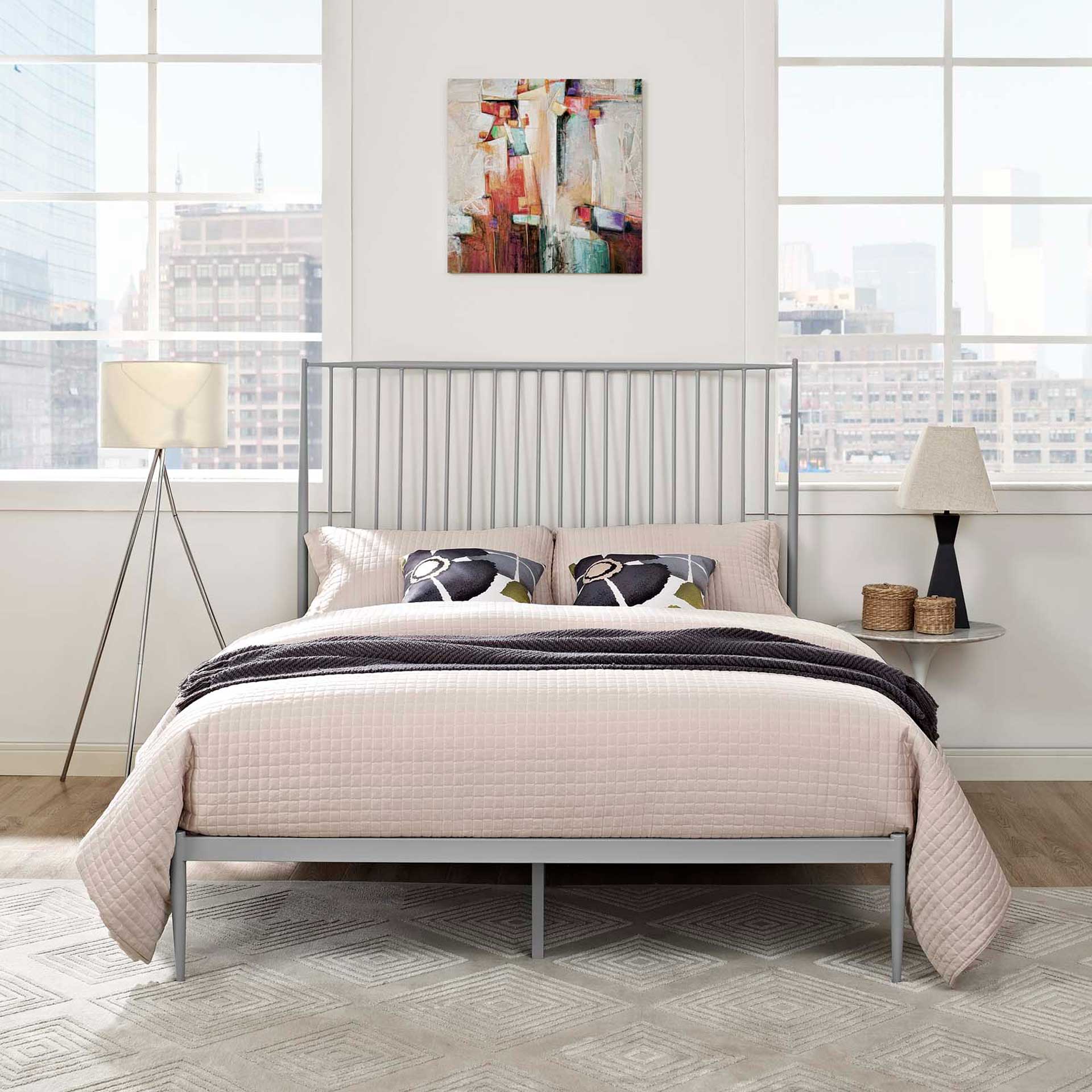 Adelia Platform Bed Gray - Image 5