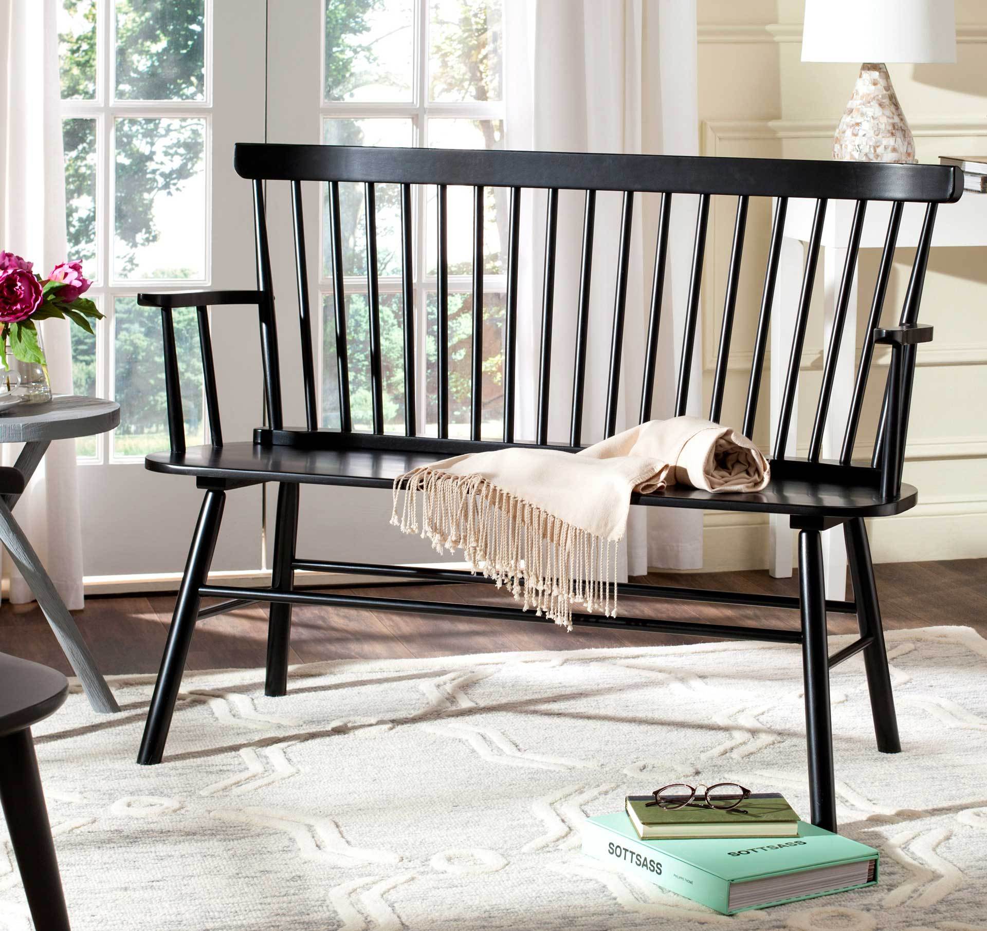 Adelina Spindleback Settee Black - Image 6