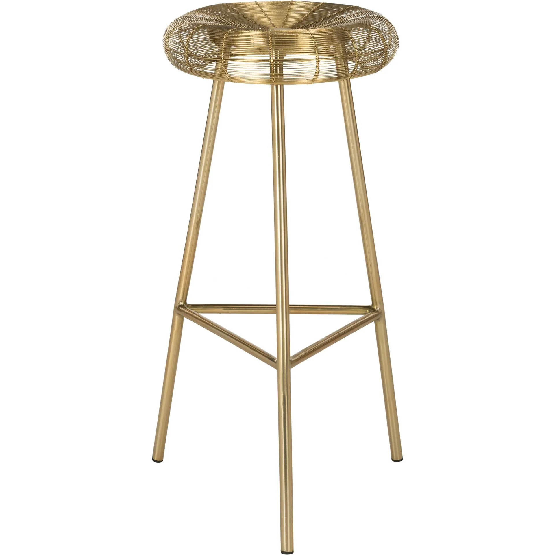Adelina Wire Weaved Contemporary Bar Stool Gold - Image 2