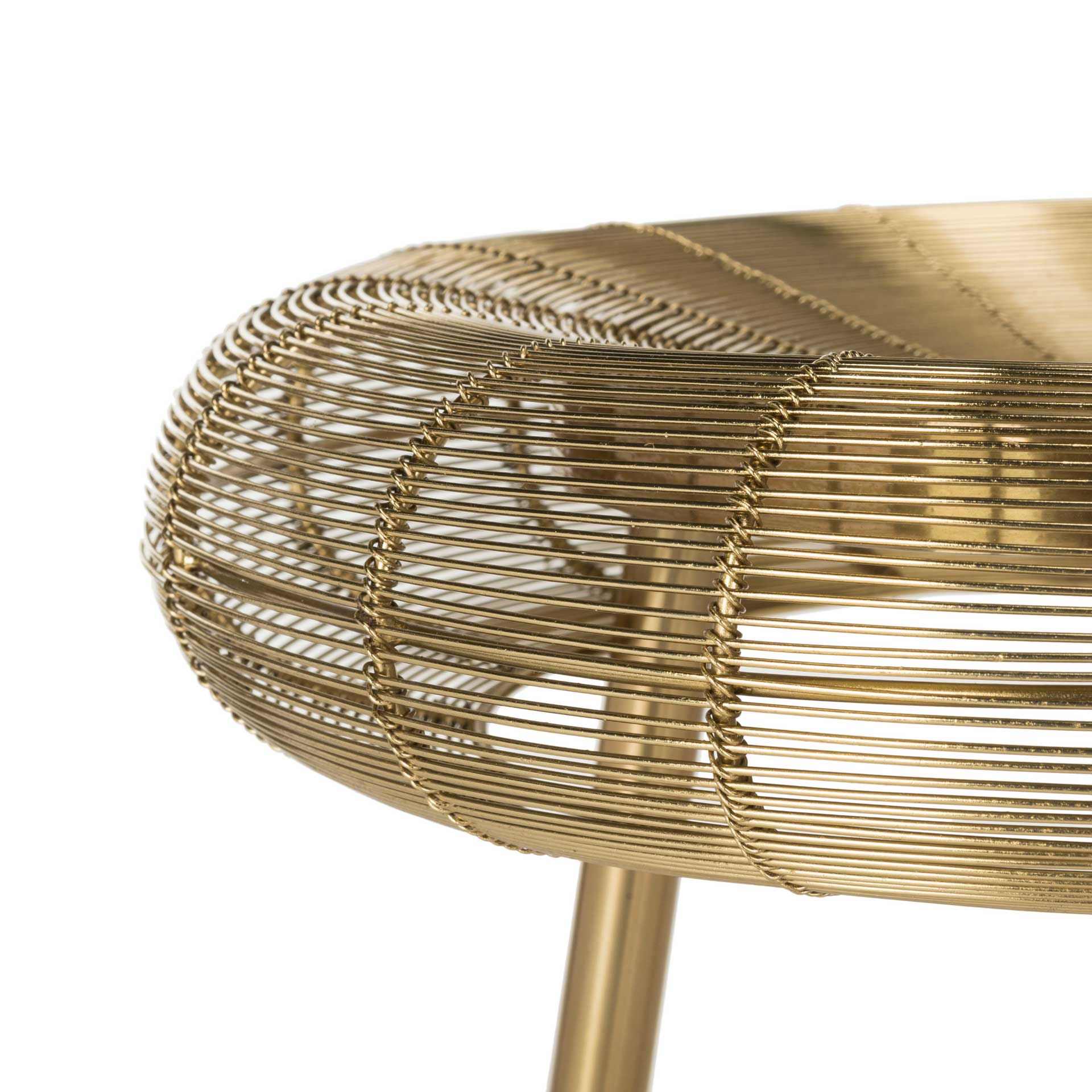 Adelina Wire Weaved Contemporary Bar Stool Gold - Image 3