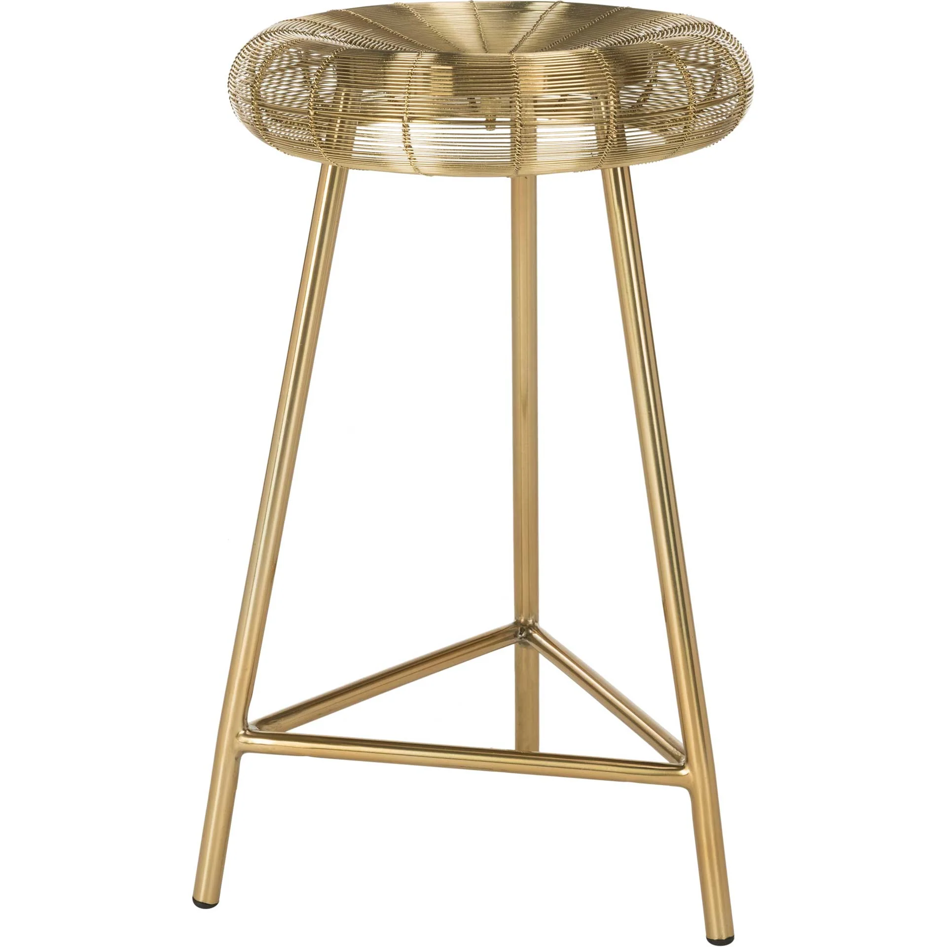 Adelina Wire Weaved Contemporary Bar Stool Gold - Image 4