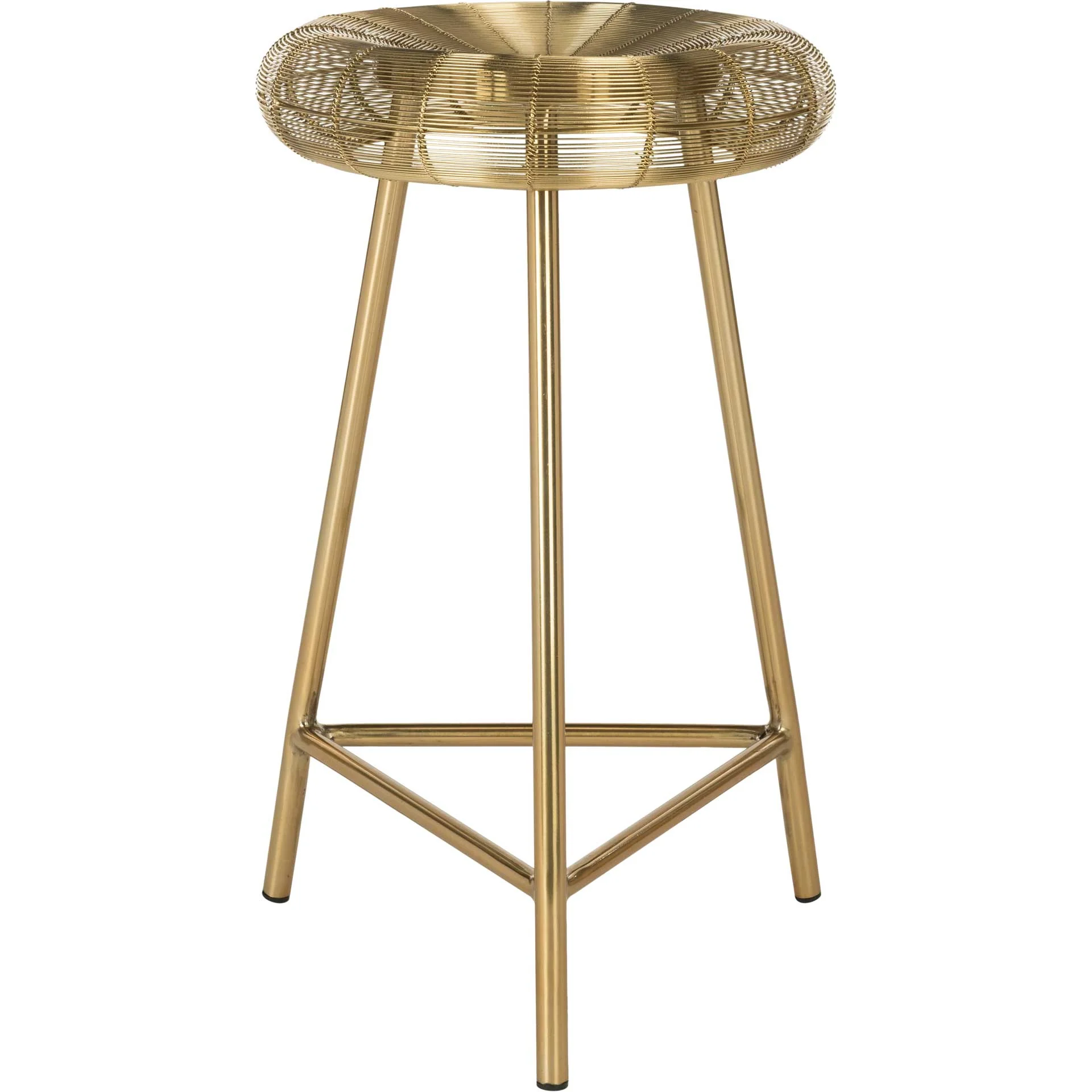 Adelina Wire Weaved Contemporary Bar Stool Gold - Image 7