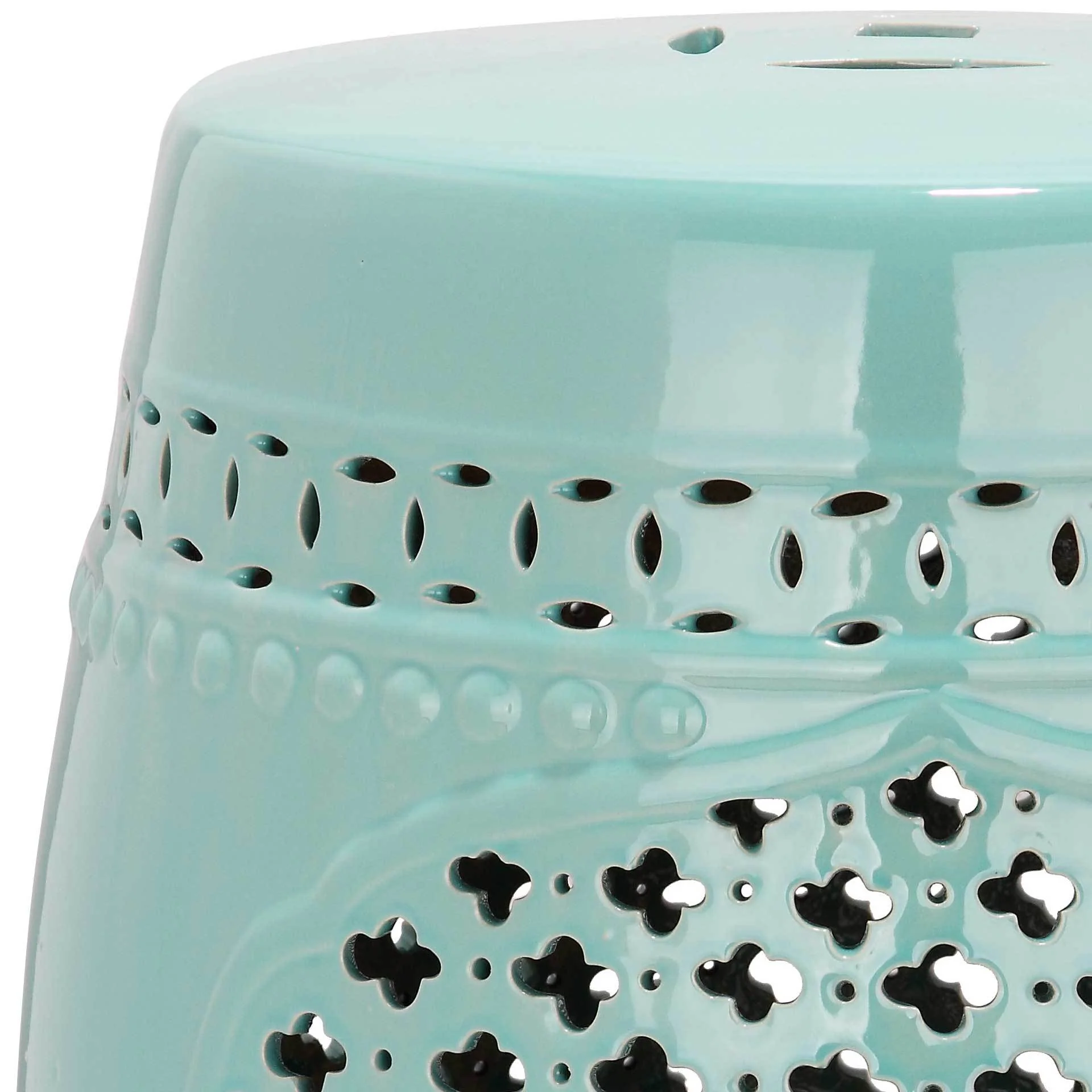 Adelyn Quatrefoil Garden Stool Robins Egg Blue - Image 2
