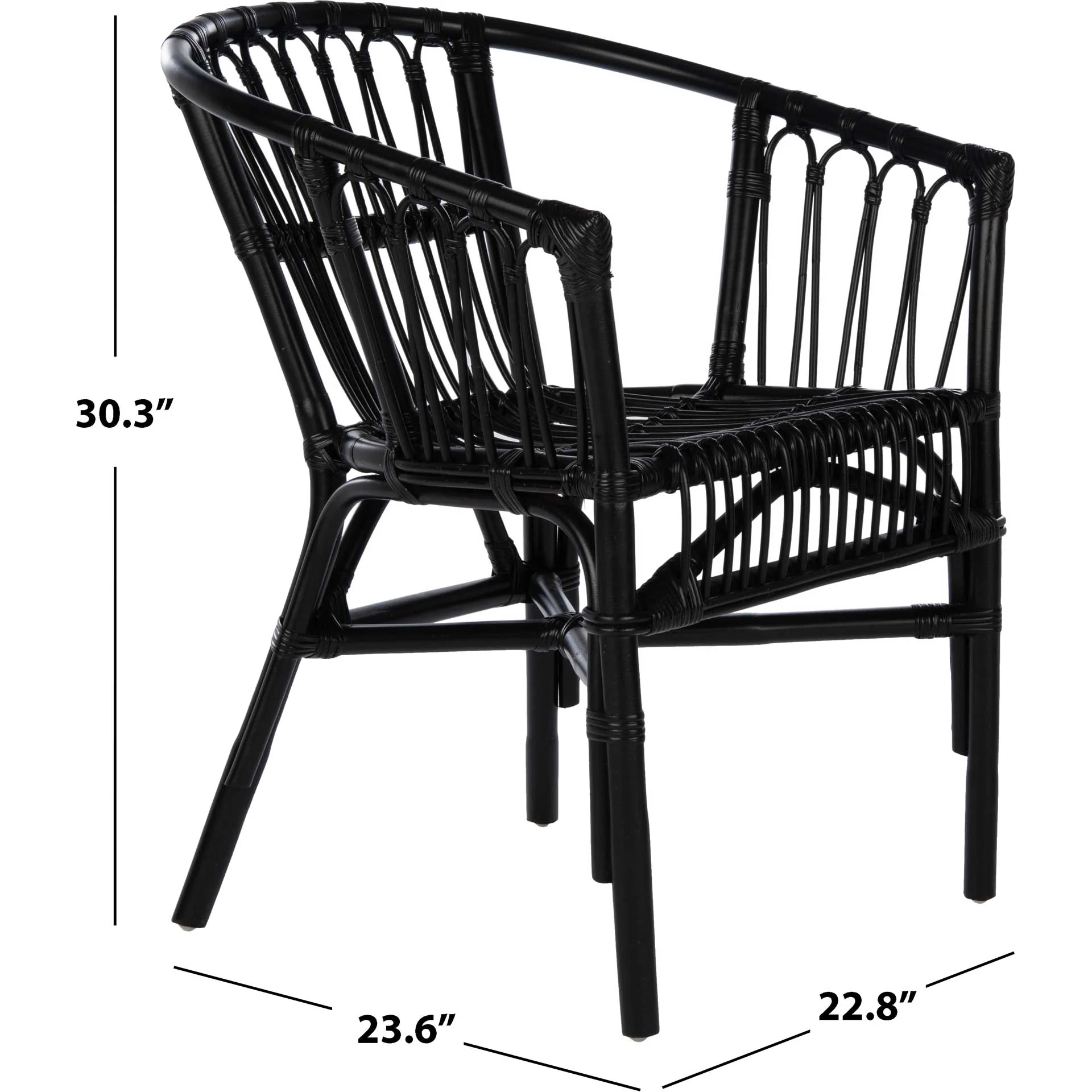 Adhara Rattan Accent Chair Black (Set of 2) - Image 8