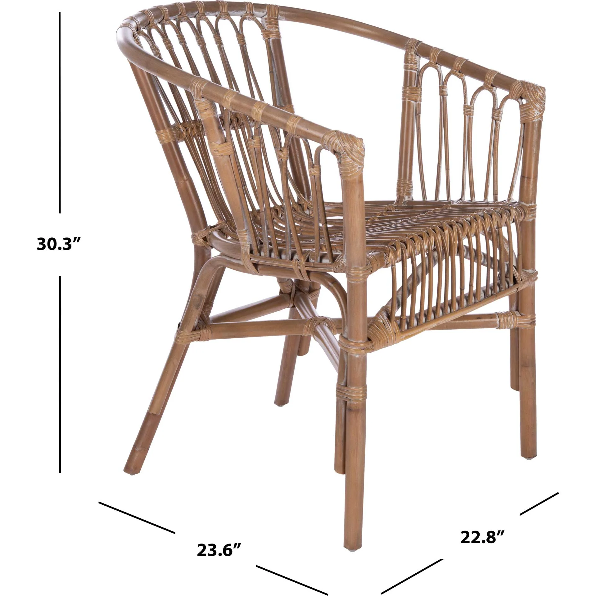 Adhara Rattan Accent Chair Gray White Wash (Set of 2) - Image 8