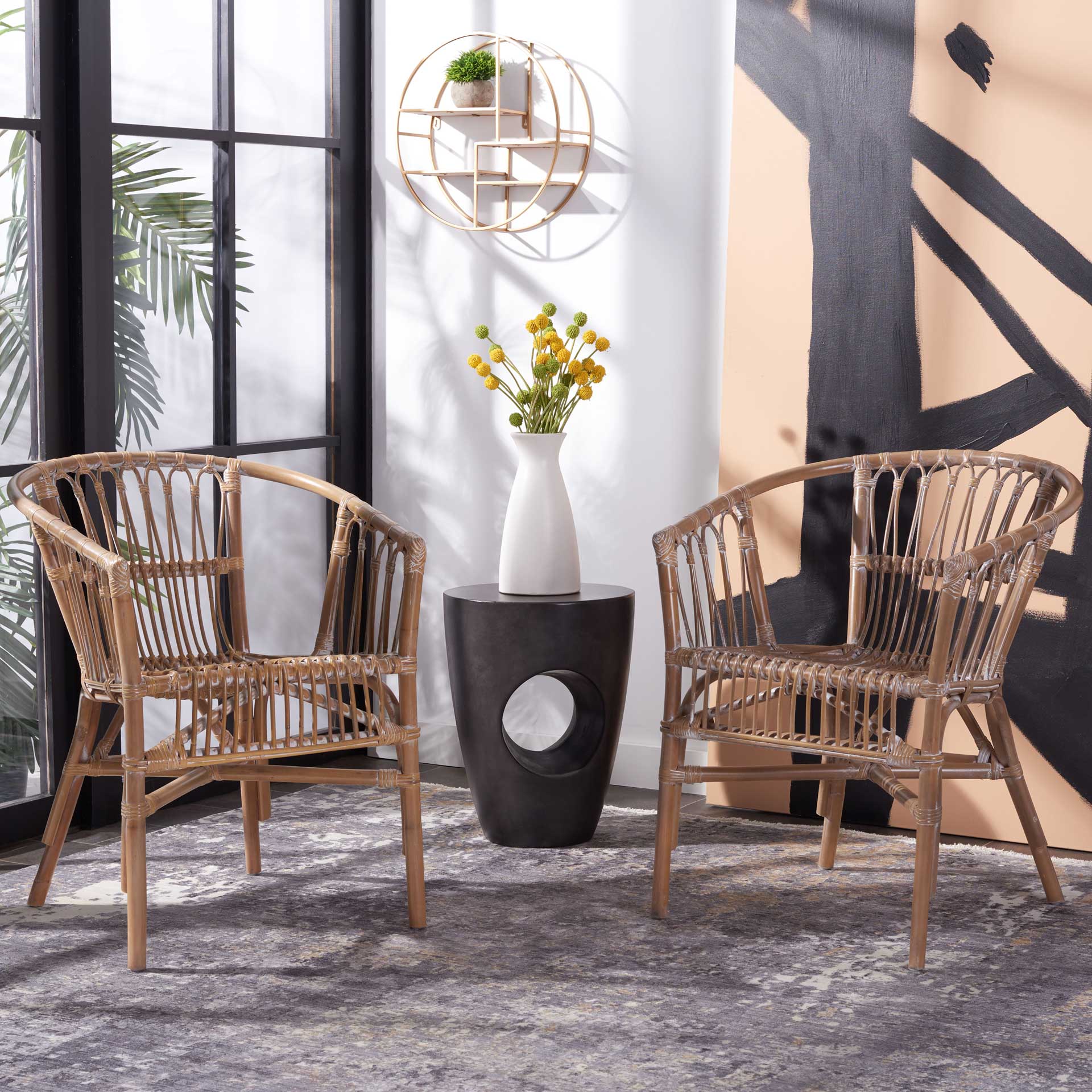 Adhara Rattan Accent Chair Gray White Wash (Set of 2) - Image 9