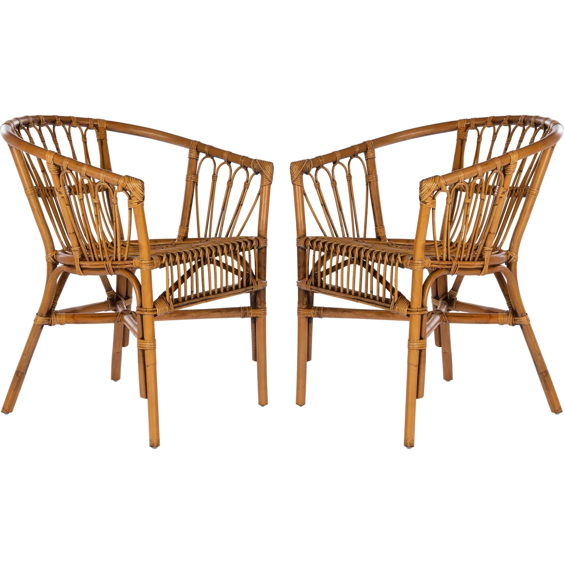 Adhara Rattan Accent Chair Honey Brown Wash (Set of 2) - Image 7