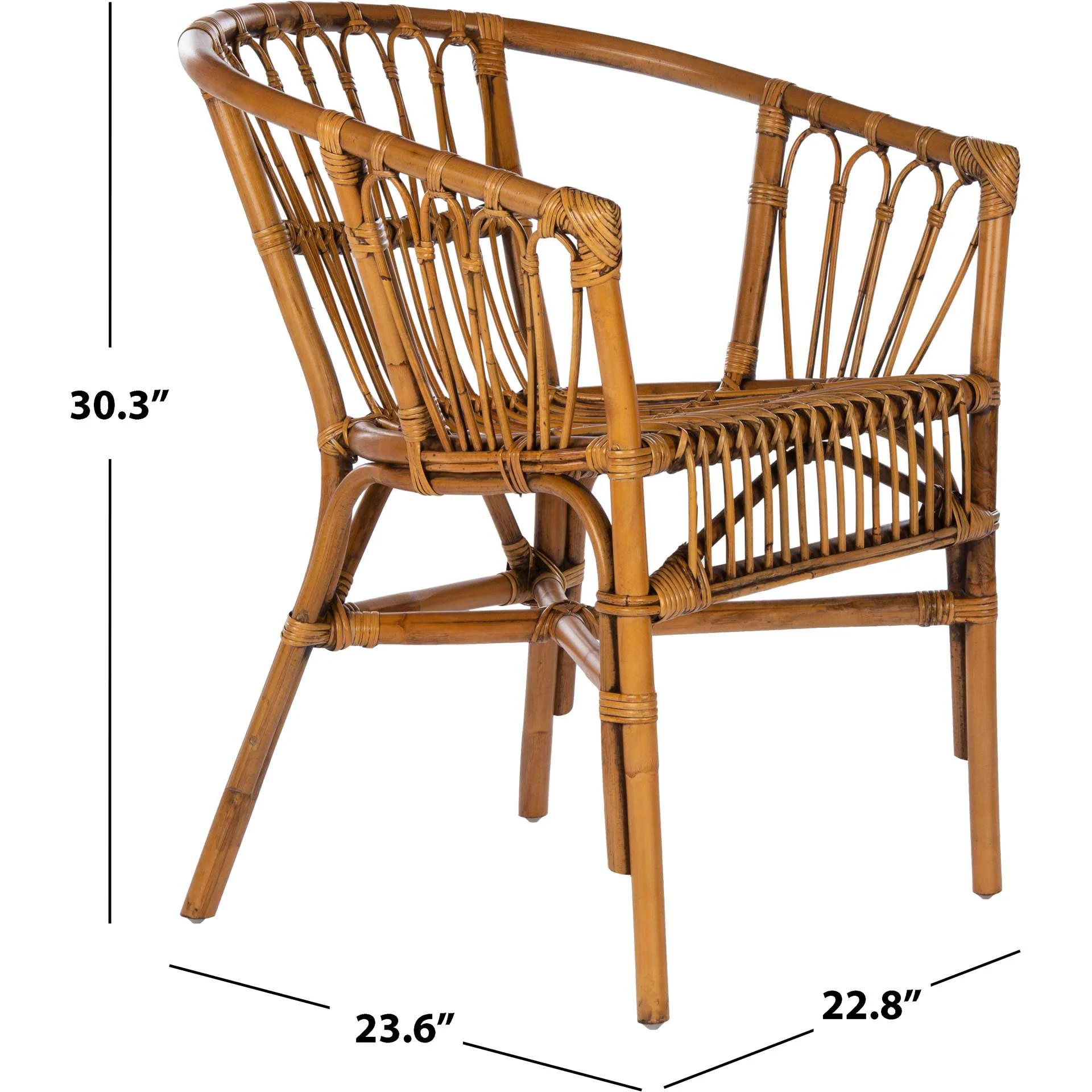 Adhara Rattan Accent Chair Honey Brown Wash (Set of 2) - Image 8