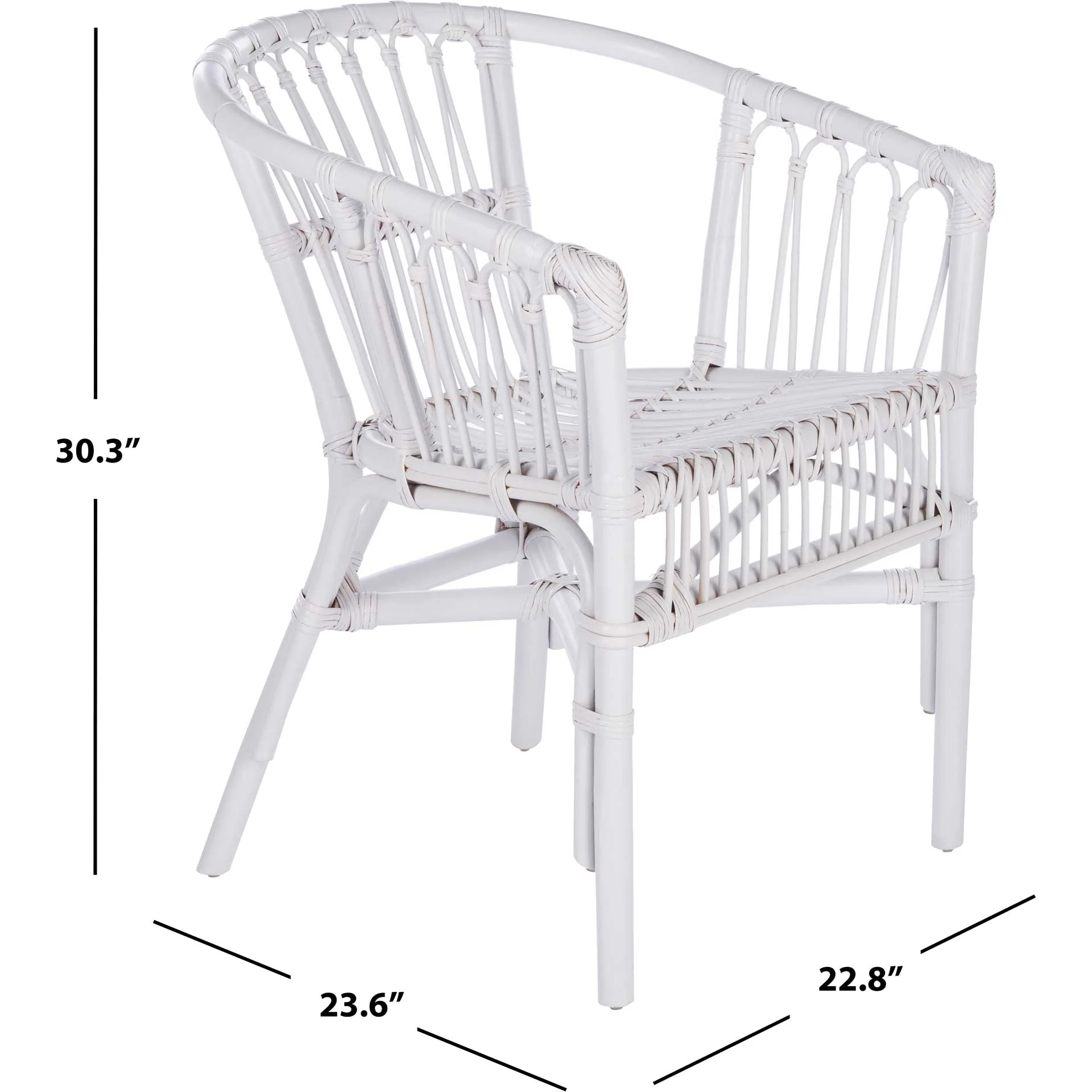 Adhara Rattan Accent Chair White (Set of 2) - Image 8