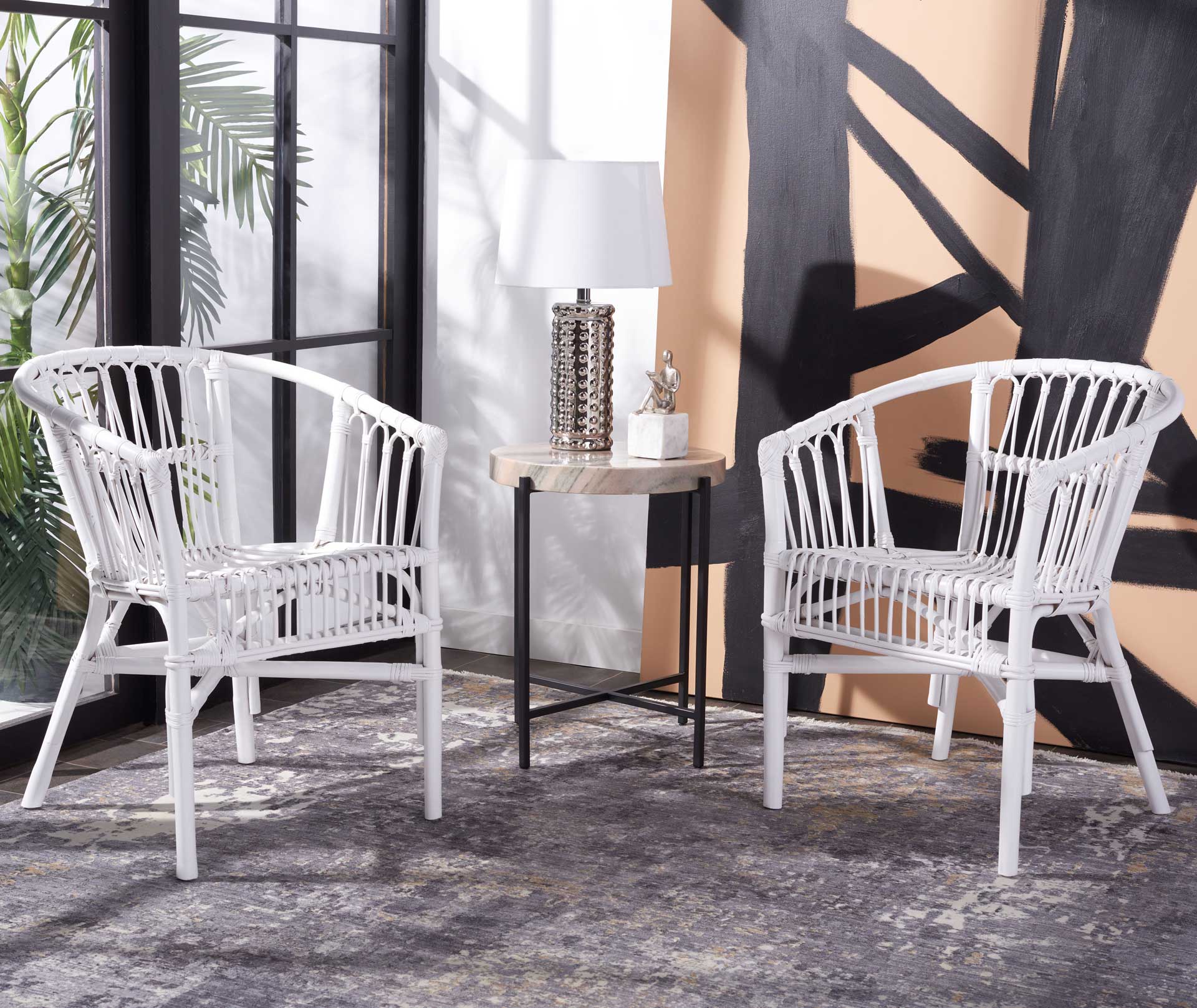 Adhara Rattan Accent Chair White (Set of 2) - Image 9