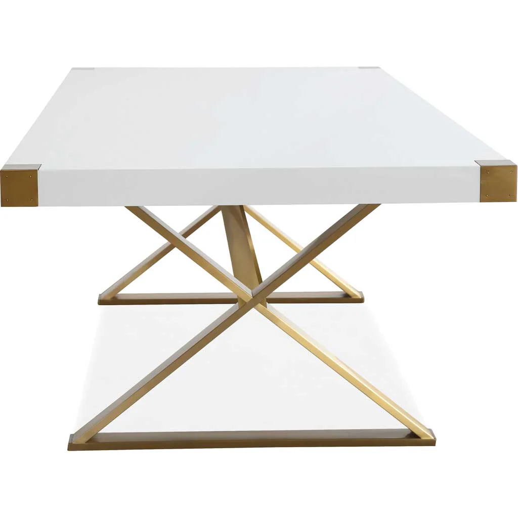 Adia Dining Table White/Gold - Image 3