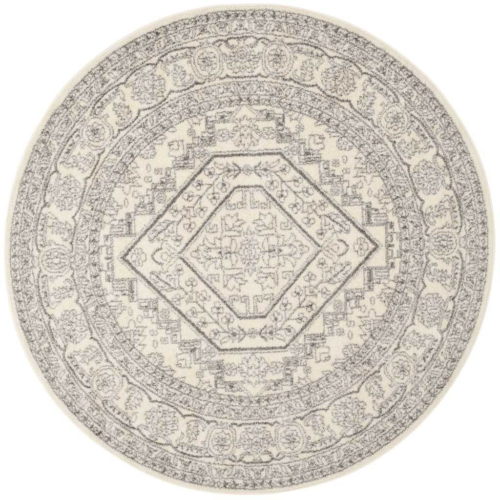 Adirondack Antique Ivory/Silver Round Rug - Image 2