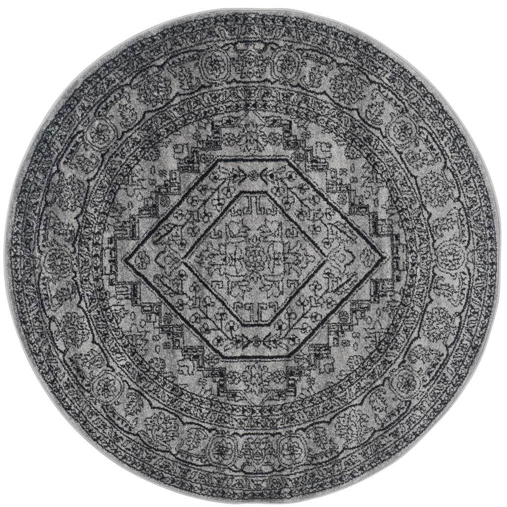 Adirondack Antique Silver/Black Round Rug - Image 2