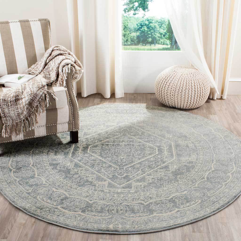Adirondack Antique Slate/Ivory Round Rug - Image 3