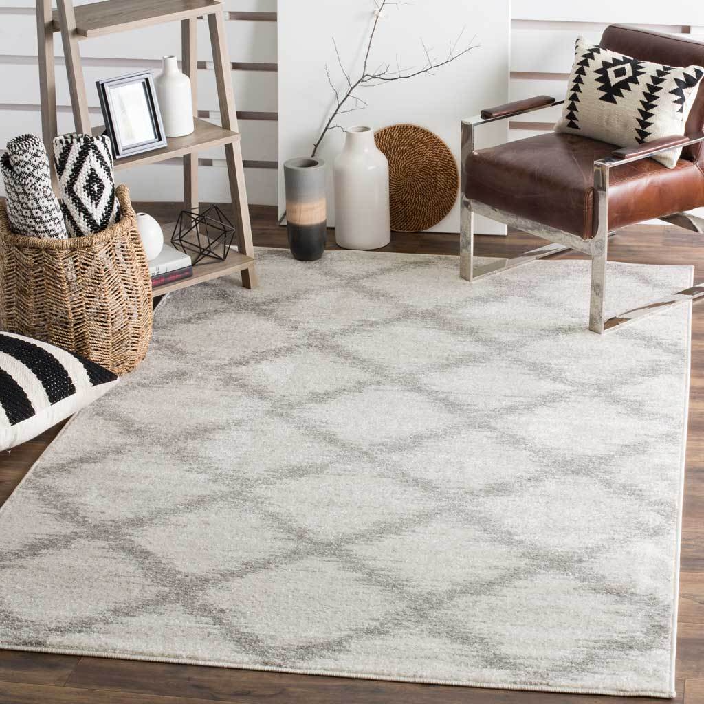 Adirondack Diamond Ivory/Silver Area Rug - Image 11