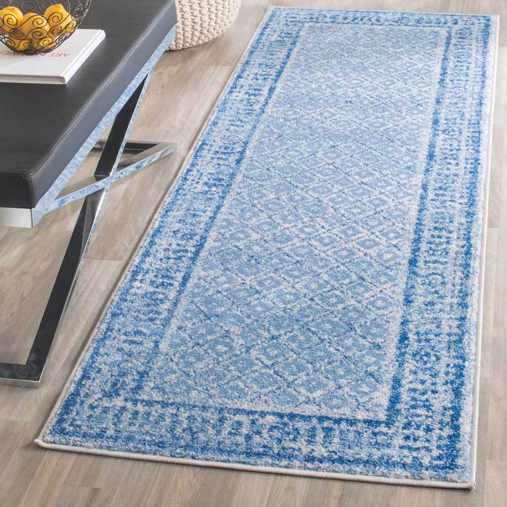 Adirondack Diamond Silver/Blue Runner Rug - Image 3