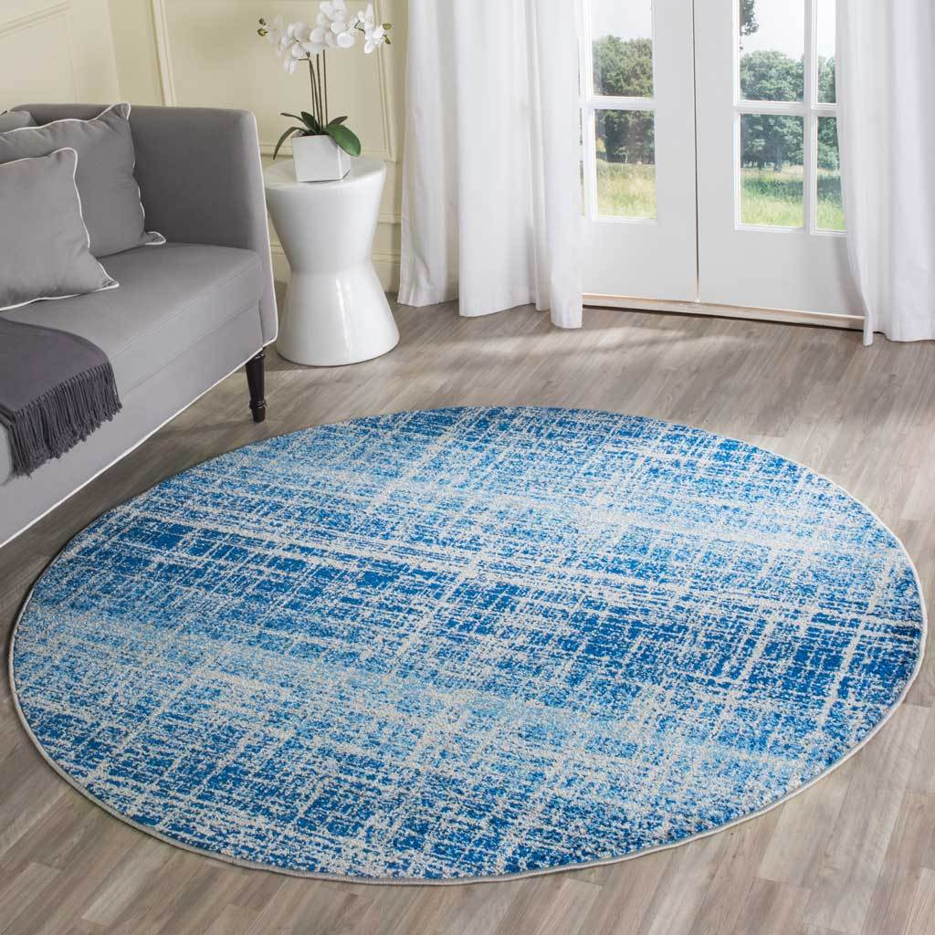 Adirondack Frequency Blue/Silver Round Rug - Image 3