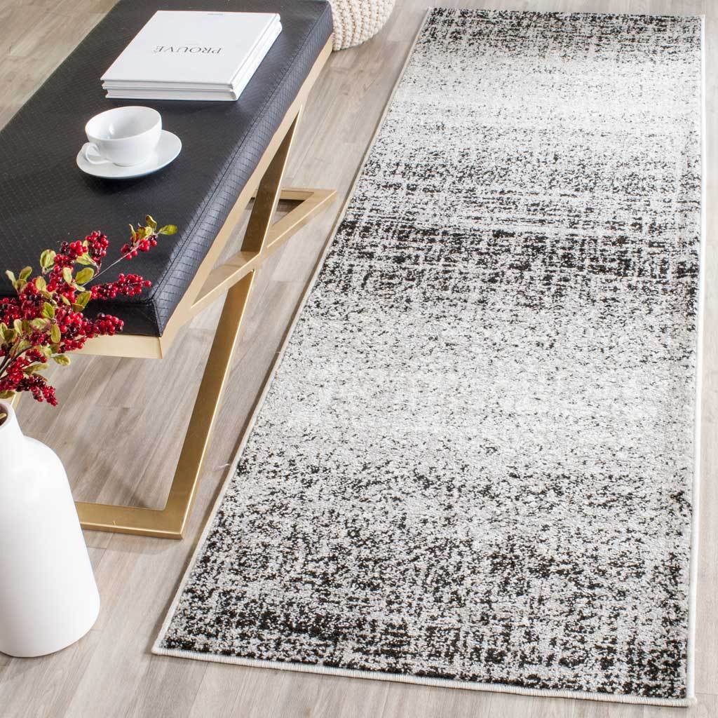 Adirondack Frequency Silver/Black Runner Rug - Image 3