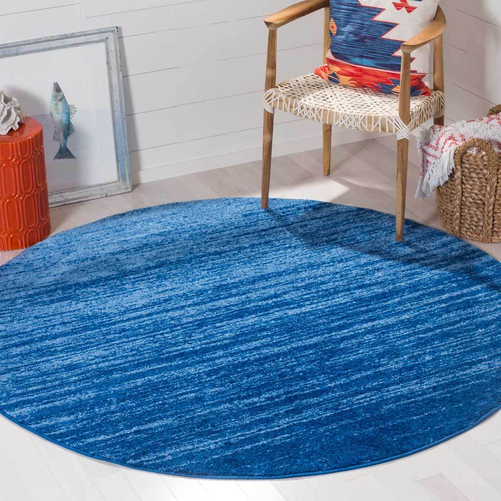 Adirondack Gradient Light Blue/Dark Blue Round Rug - Image 3