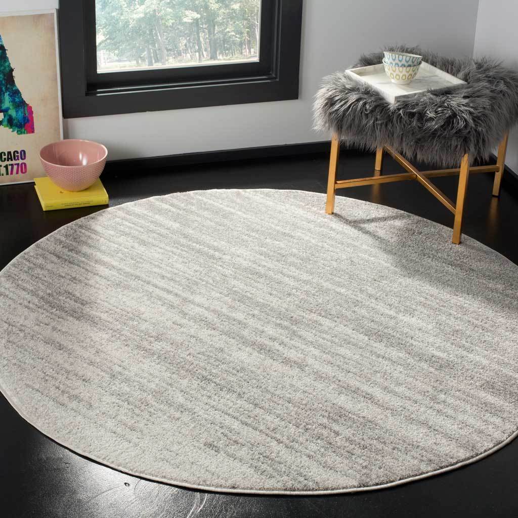 Adirondack Gradient Light Gray/Gray Round Rug - Image 3
