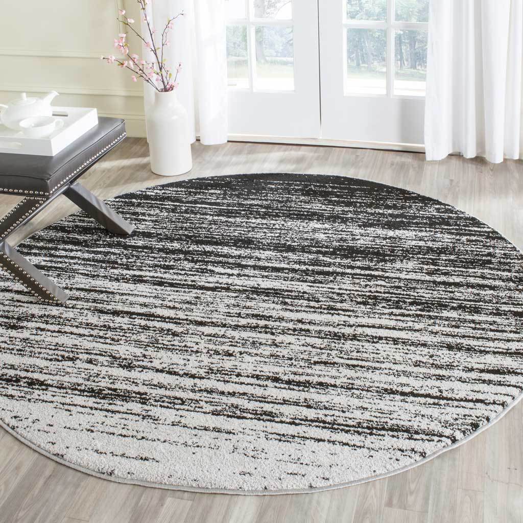 Adirondack Gradient Silver/Black Round Rug - Image 2