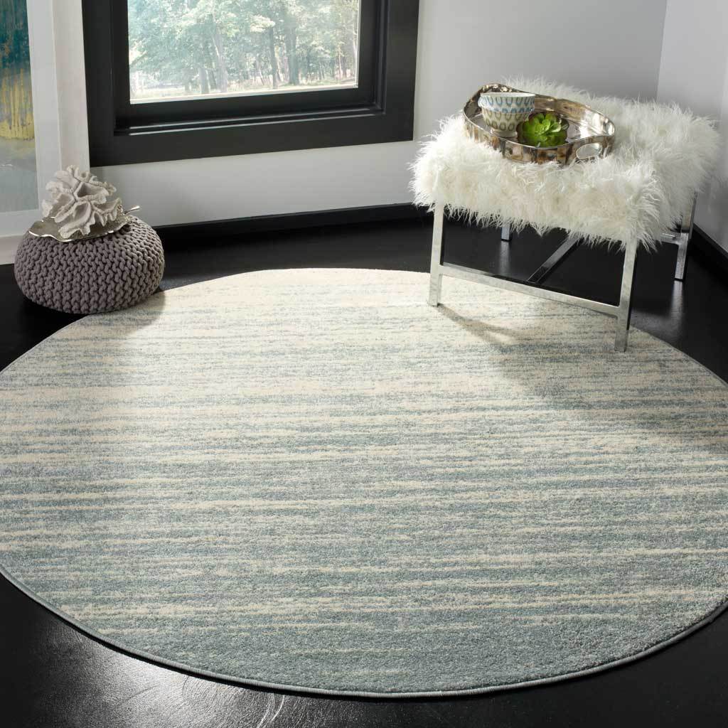 Adirondack Gradient Slate/Cream Round Rug - Image 3