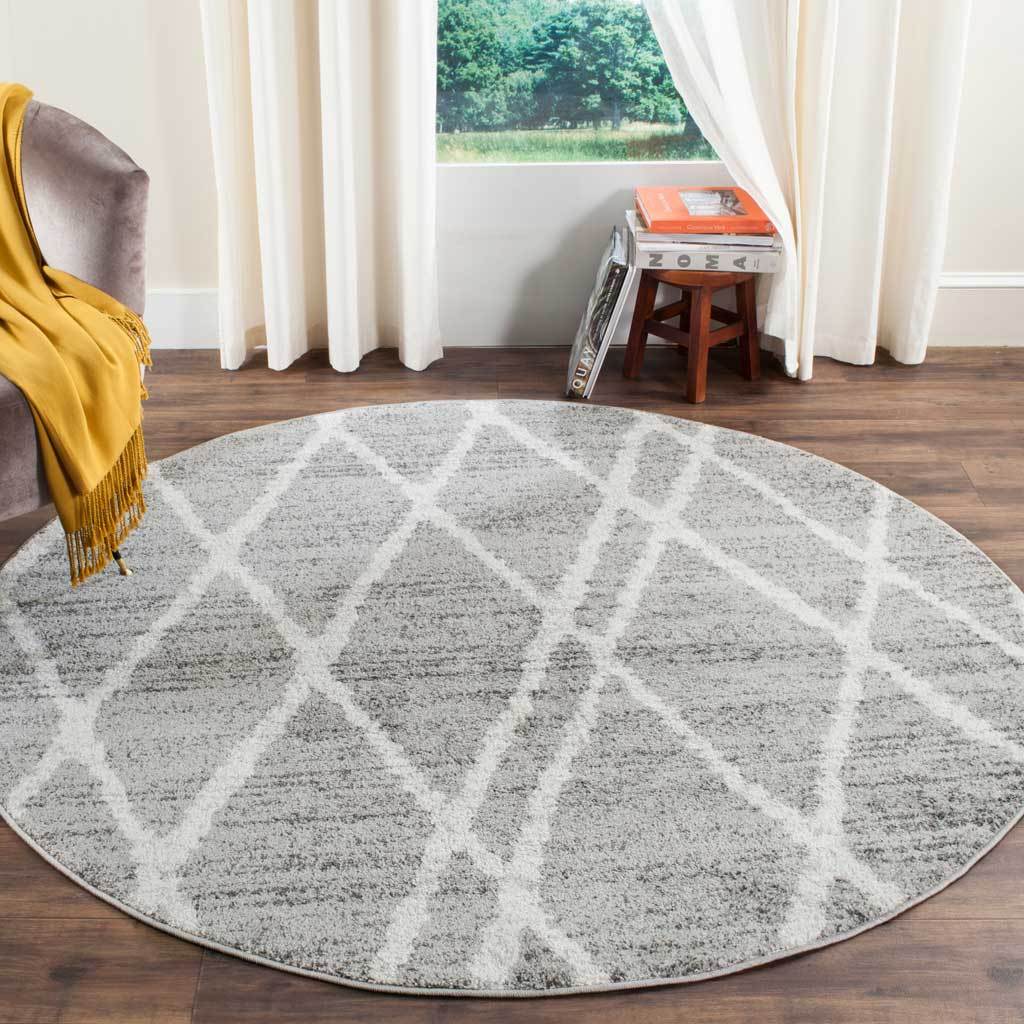 Adirondack Ivory/Silver Round Rug - Image 3