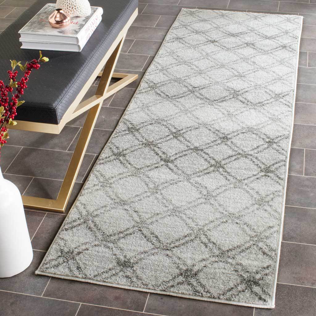 Adirondack Lattice Silver/Charcoal Runner Rug - Image 3